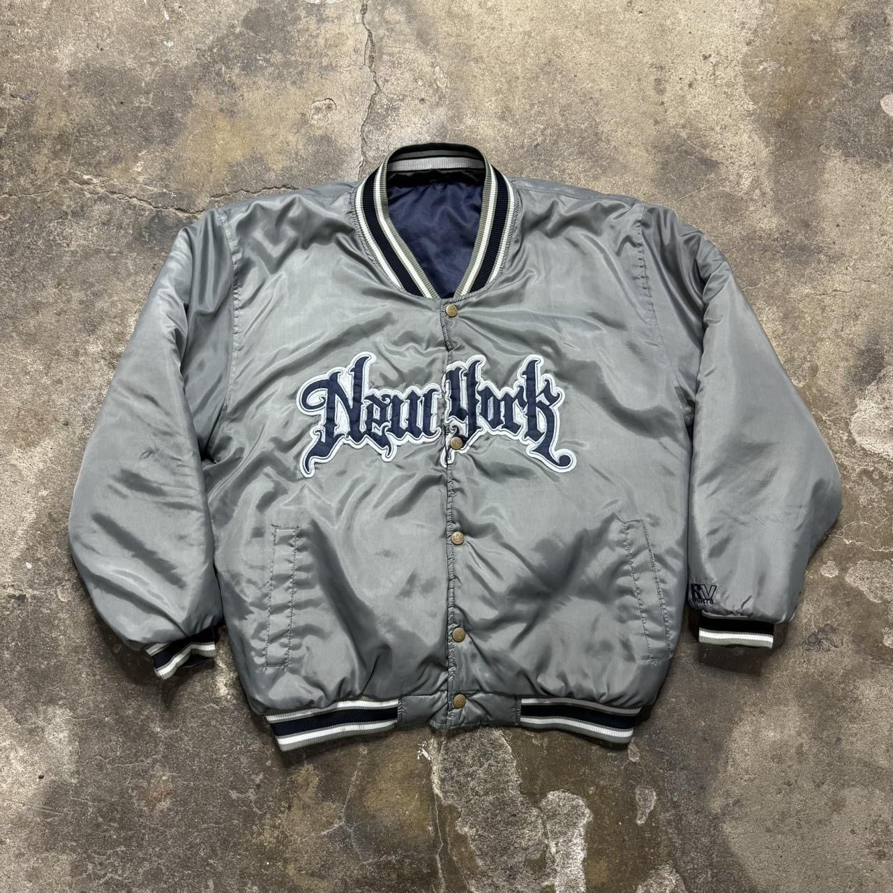 Vintage Vintage 90s Baggy New York Reversible Bomber Jacket Size US XL / EU 56 / 4 - 1 Thumbnail