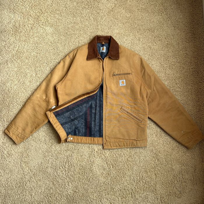 Vintage vintage 90s carhartt brown blanket lined detroit