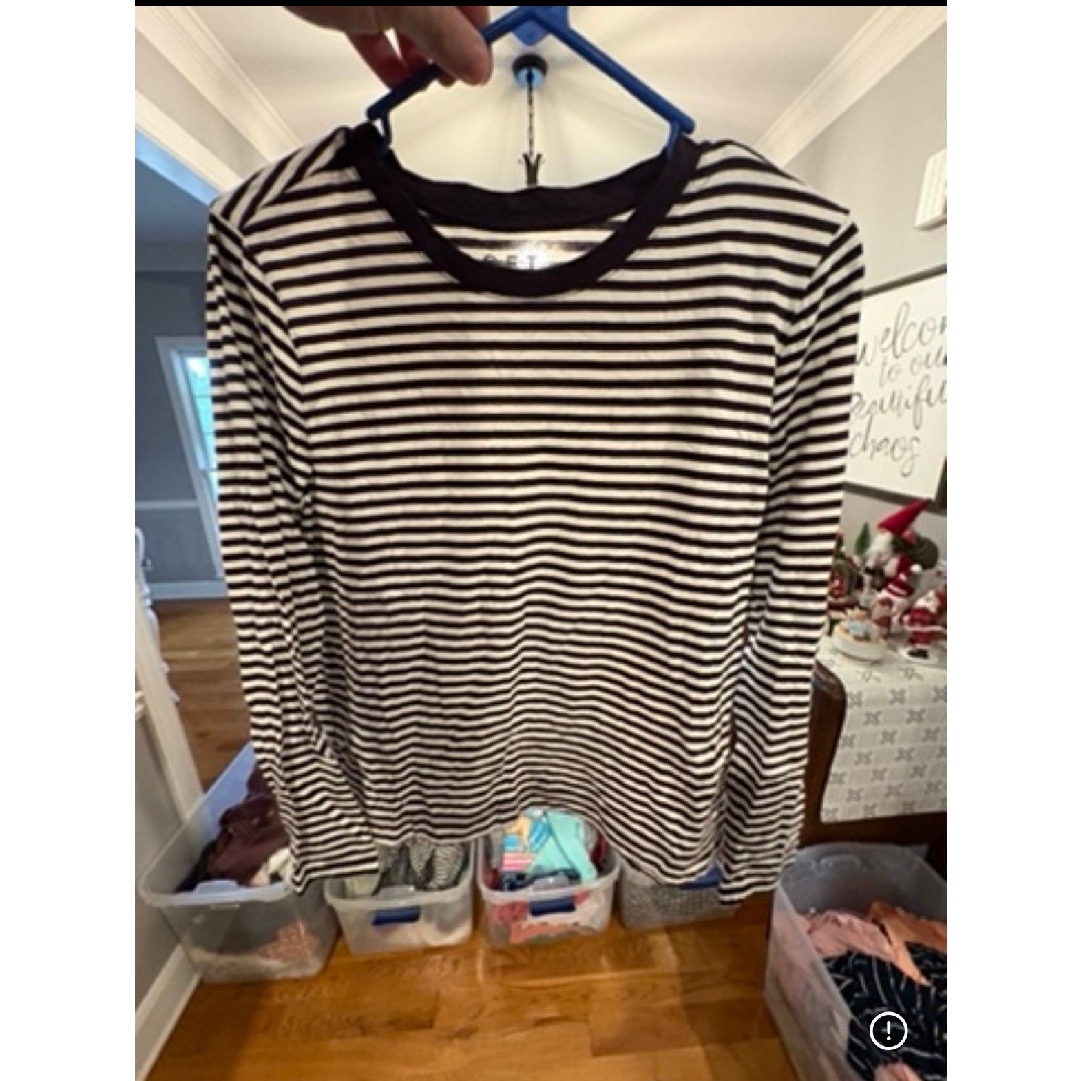 Loft LOFT Long Sleeve Top Women’s Medium (8–10) Black White Size M / US 6-8 / IT 42-44 - 2 Thumbnail