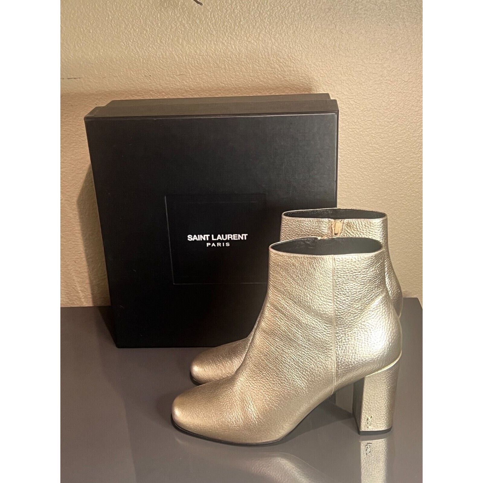 Yves Saint Laurent Brand New - Saint Laurent Paris - LOU - GOLD - boots size 40 Size US 10 / IT 40 - 2 Thumbnail