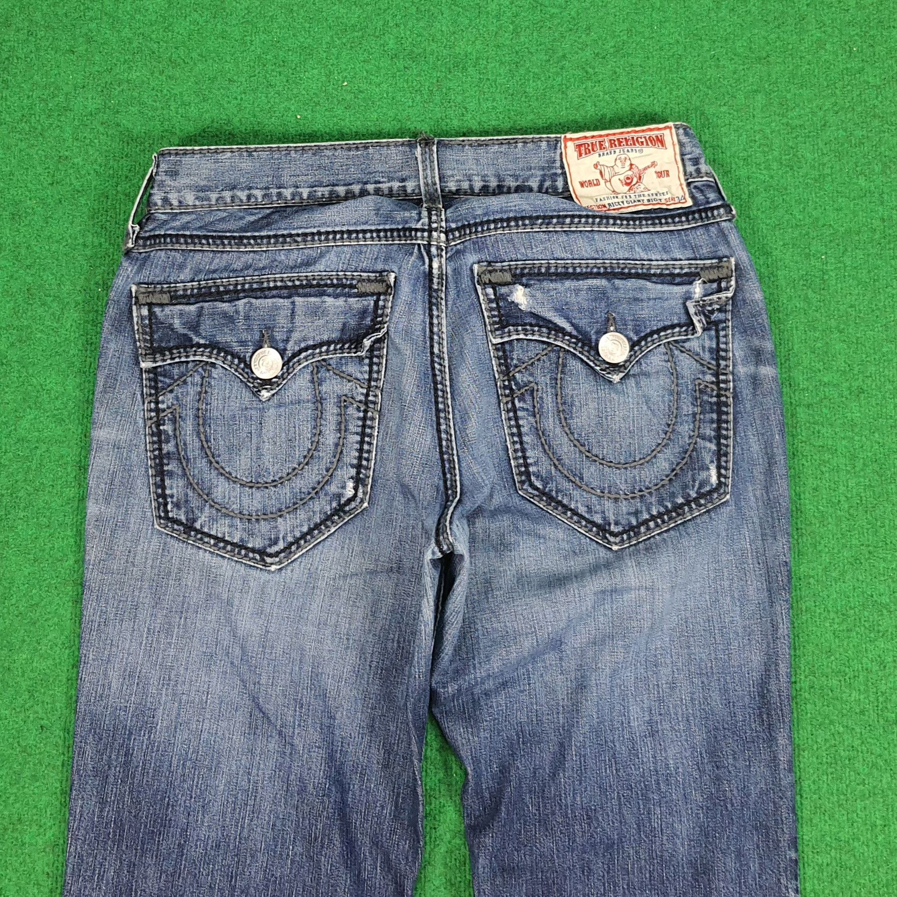 True Religion Vintage True Religion America Distressed Denim Pants Size US 35 - 5 Thumbnail