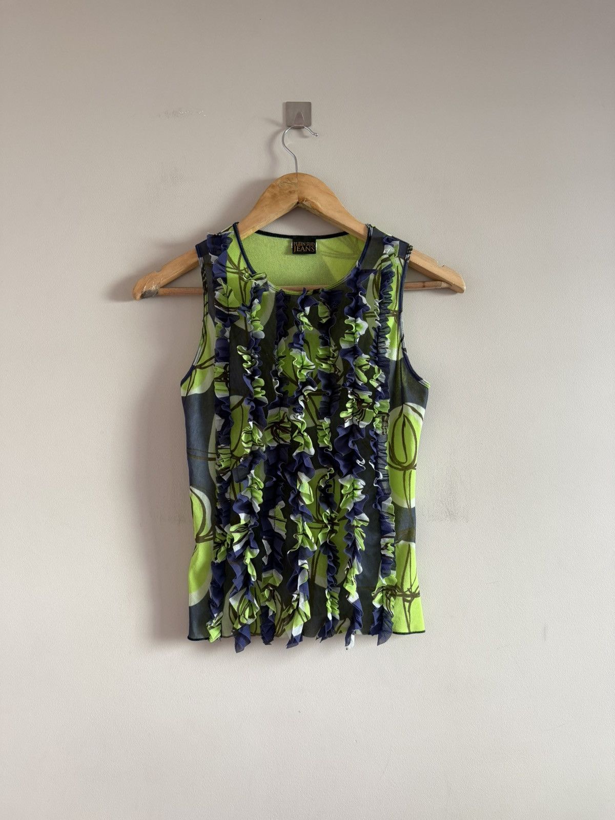 plein sud Plein Sud Jeans Mesh Ruffle Top Size S / US 4 / IT 40 - 1 Thumbnail