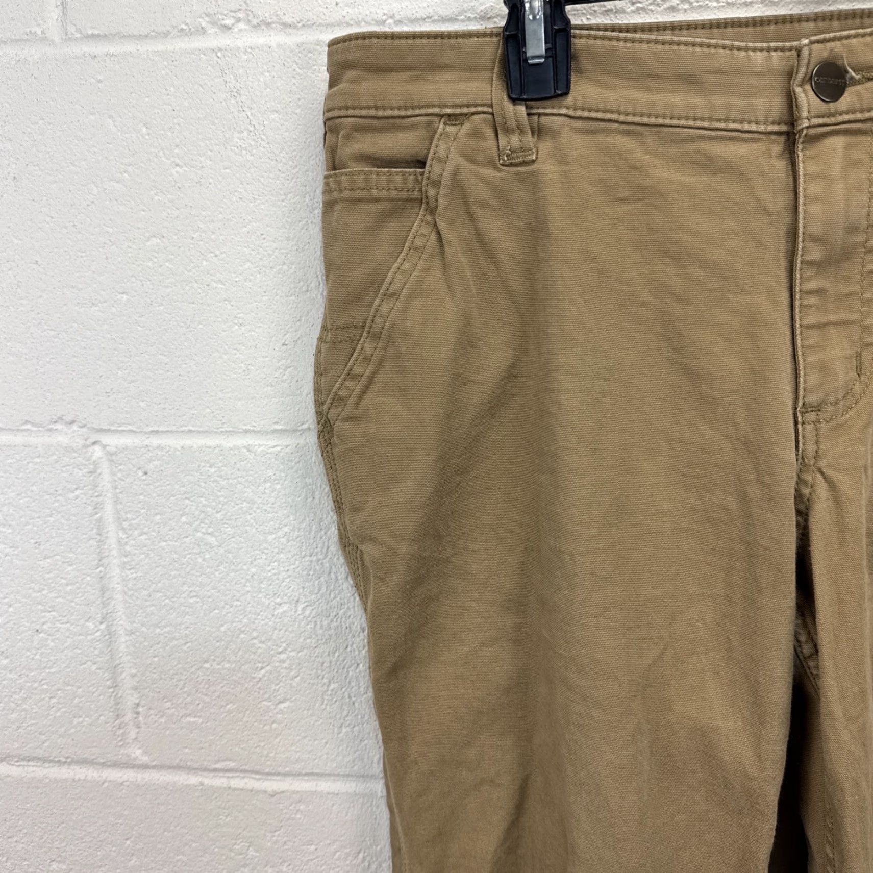 Carhartt Carhartt Women's Pants - Rugged Flex Loose Fit Canvas Work Pants - Brown - 14 Regular - 102080-257 - Straight Leg - Casual Workwear Size 36" / US 14 / IT 50 - 2 Thumbnail