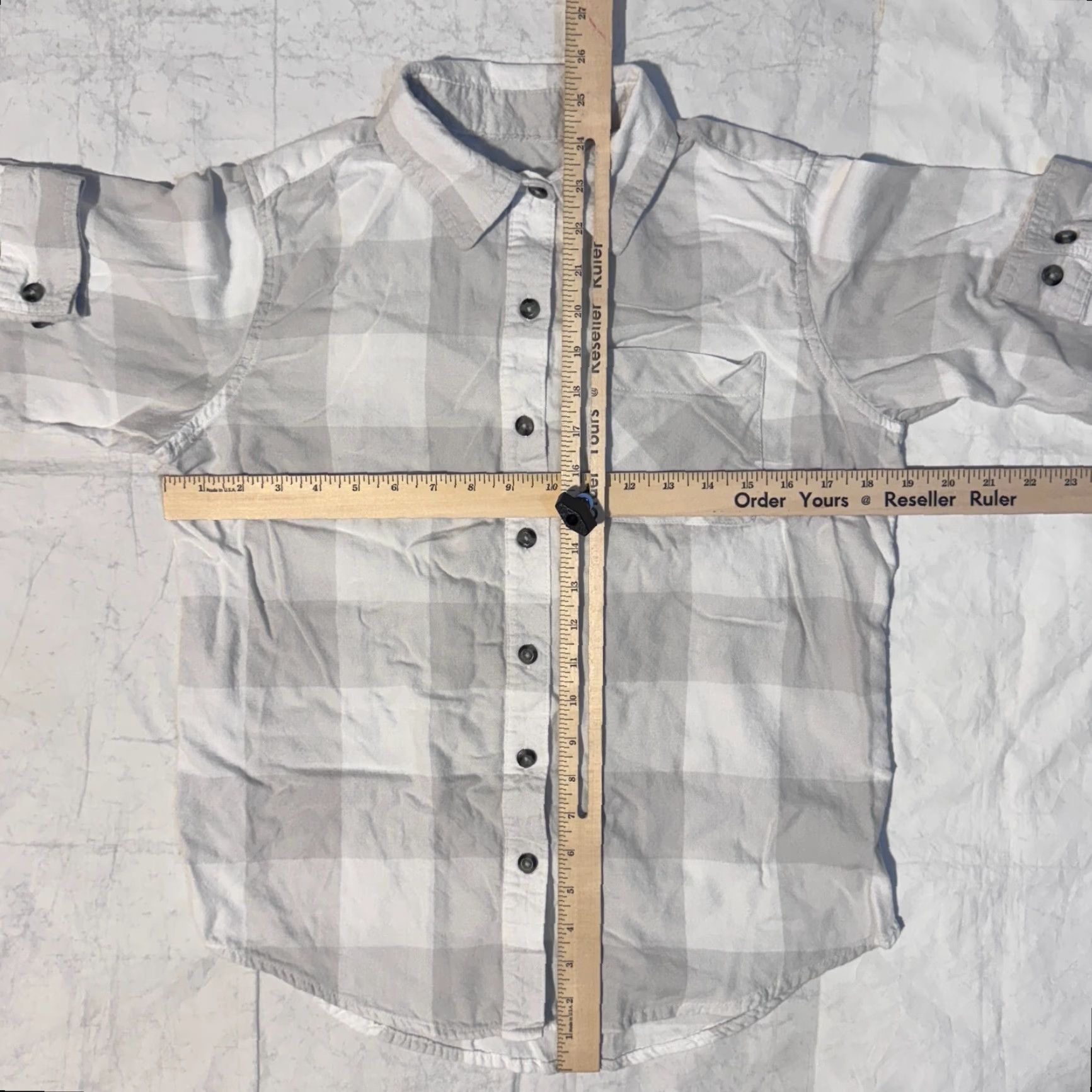 Vintage Magellan White Plaid Shirt XS Long Sleeve Button-Up Classic Fit Womens Size XS / US 0-2 / IT 36-38 - 5 Thumbnail