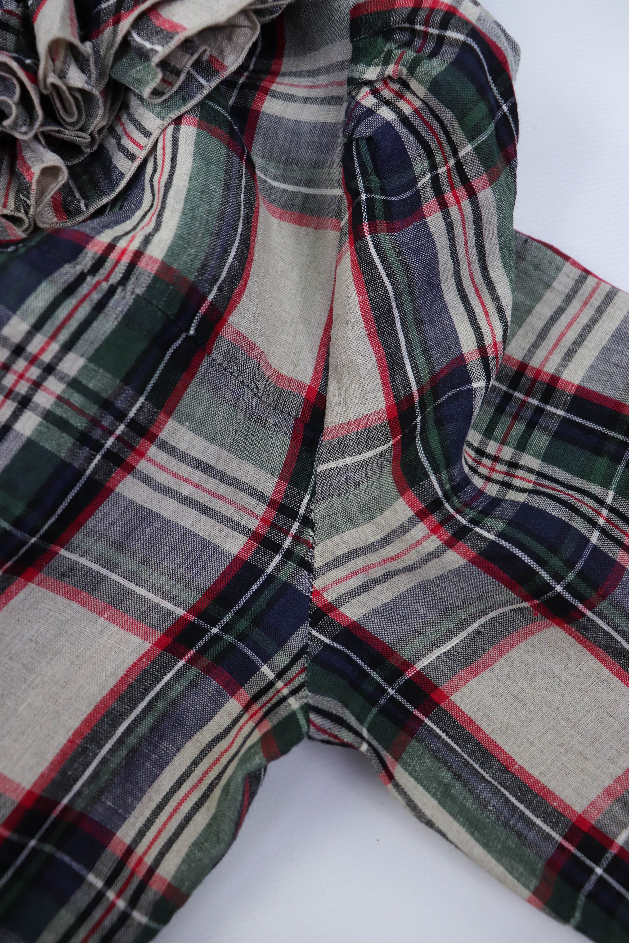 Balenciaga Balenciaga 2010 Collection Ruffled Plaid Linen Summer Dress Size XS / US 0-2 / IT 36-38 - 14 Thumbnail