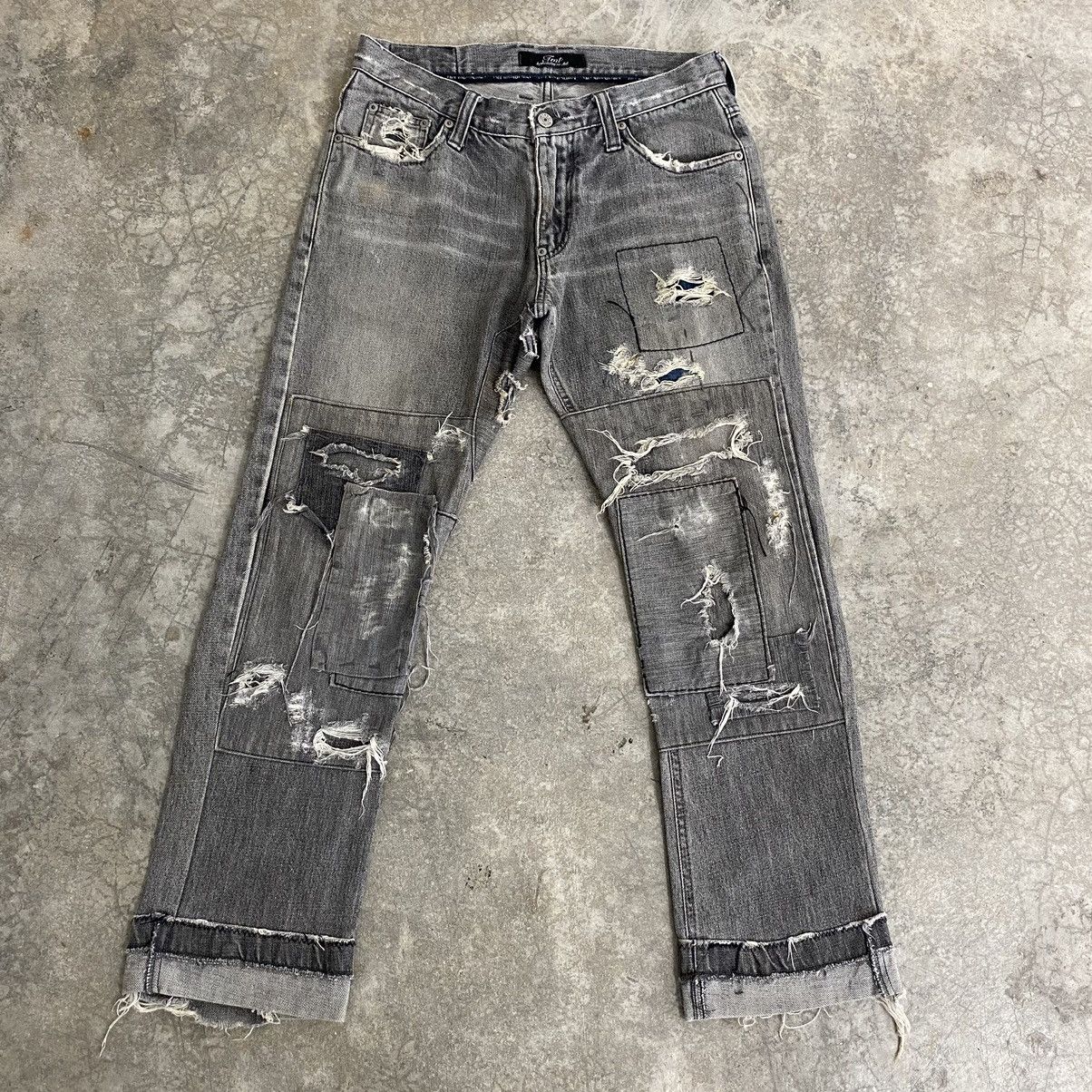 TMT VTG TMT Reconstructed Distressed Cropped Jeans Size US 30 / EU 46 - 1 Thumbnail