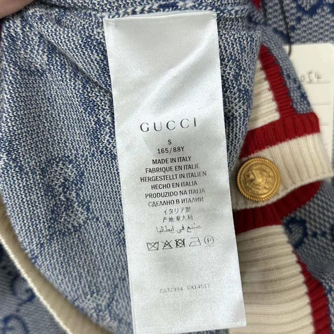 Gucci GUCCI Mist Blue Gold Button Cardigan Size S Size S / US 4 / IT 40 - 6 Thumbnail