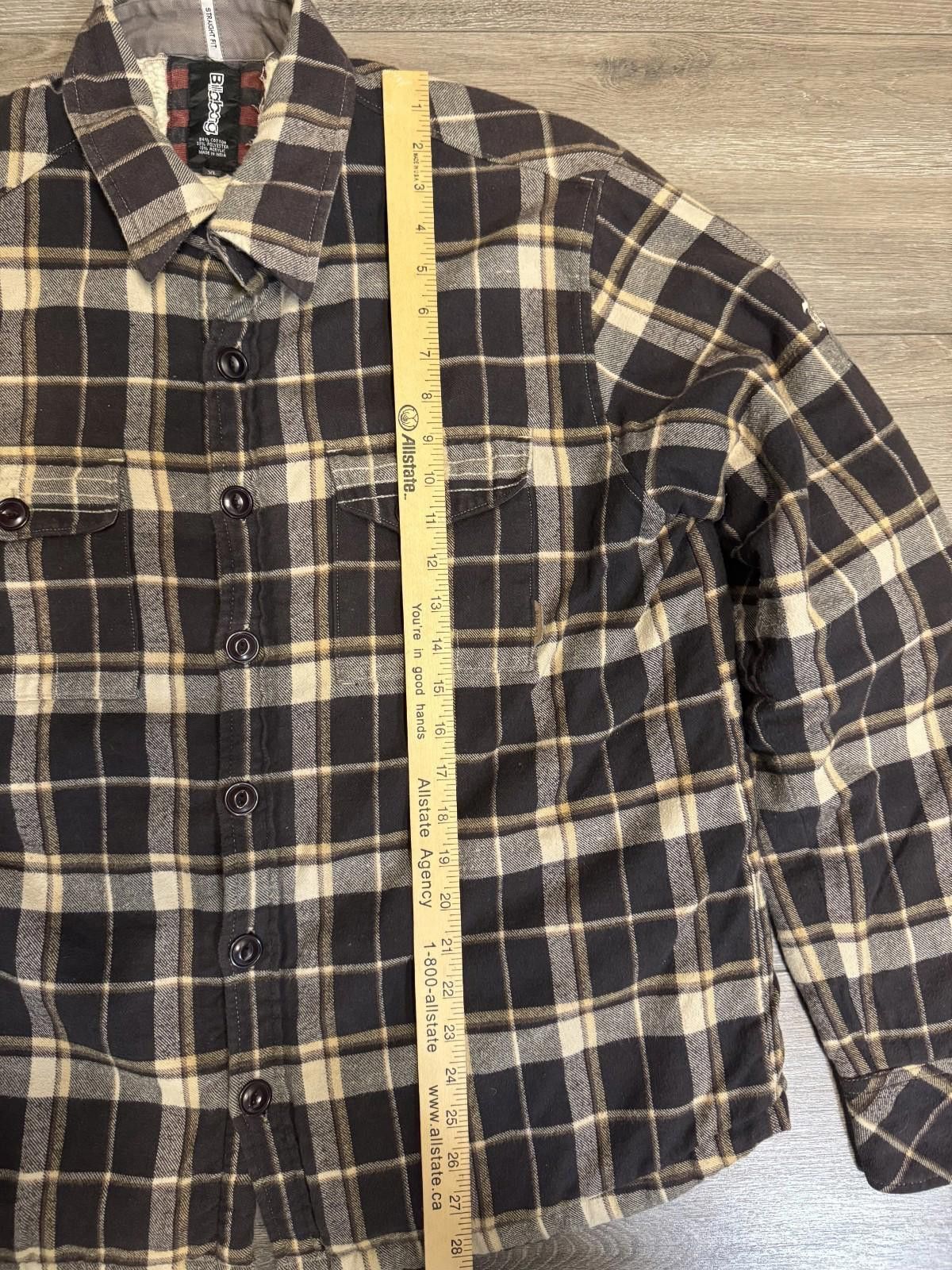 Billabong Billabong Brown & White Plaid Sherpa Lined Flannel Jacket Size US XL / EU 56 / 4 - 8 Thumbnail
