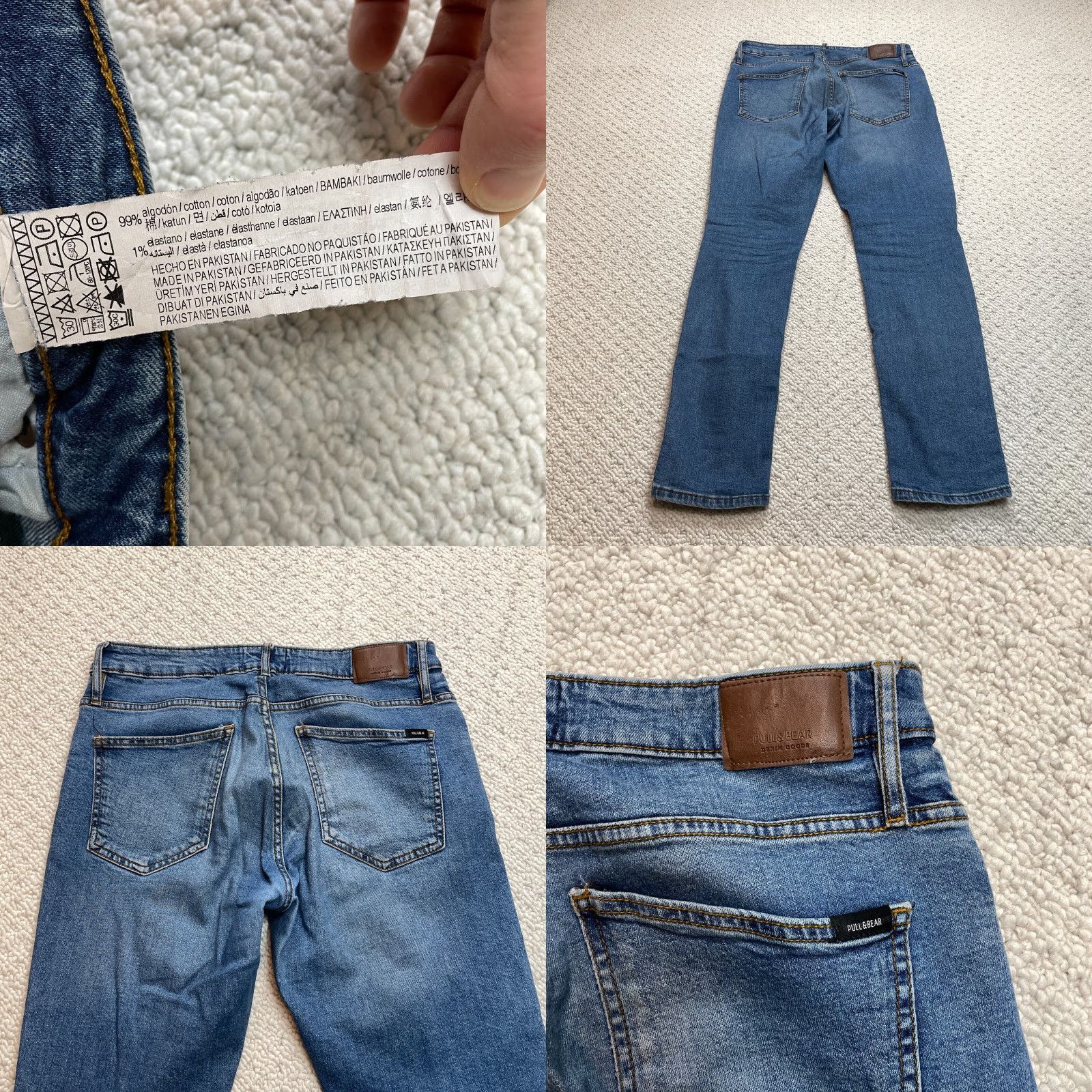 Vintage Pull&Bear Jeans Mens 34x31 Slim Straight Leg Dark Blue Denim Casual Slimming 5-Pocket 34 Inseam Regular Waist Mens Jeans Size US 34 / EU 50 - 9 Thumbnail