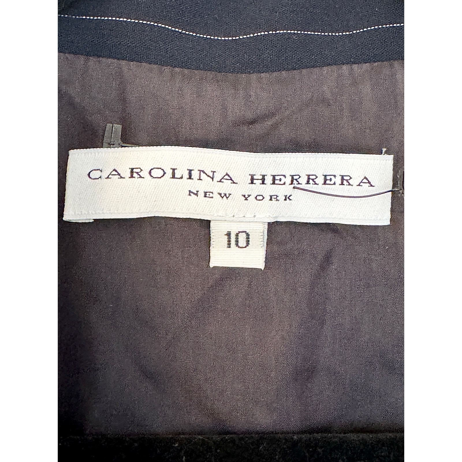 Carolina Herrera Carolina Herrera Navy Blue Pinstripe Dress Size L / US 10 / IT 46 - 3 Thumbnail