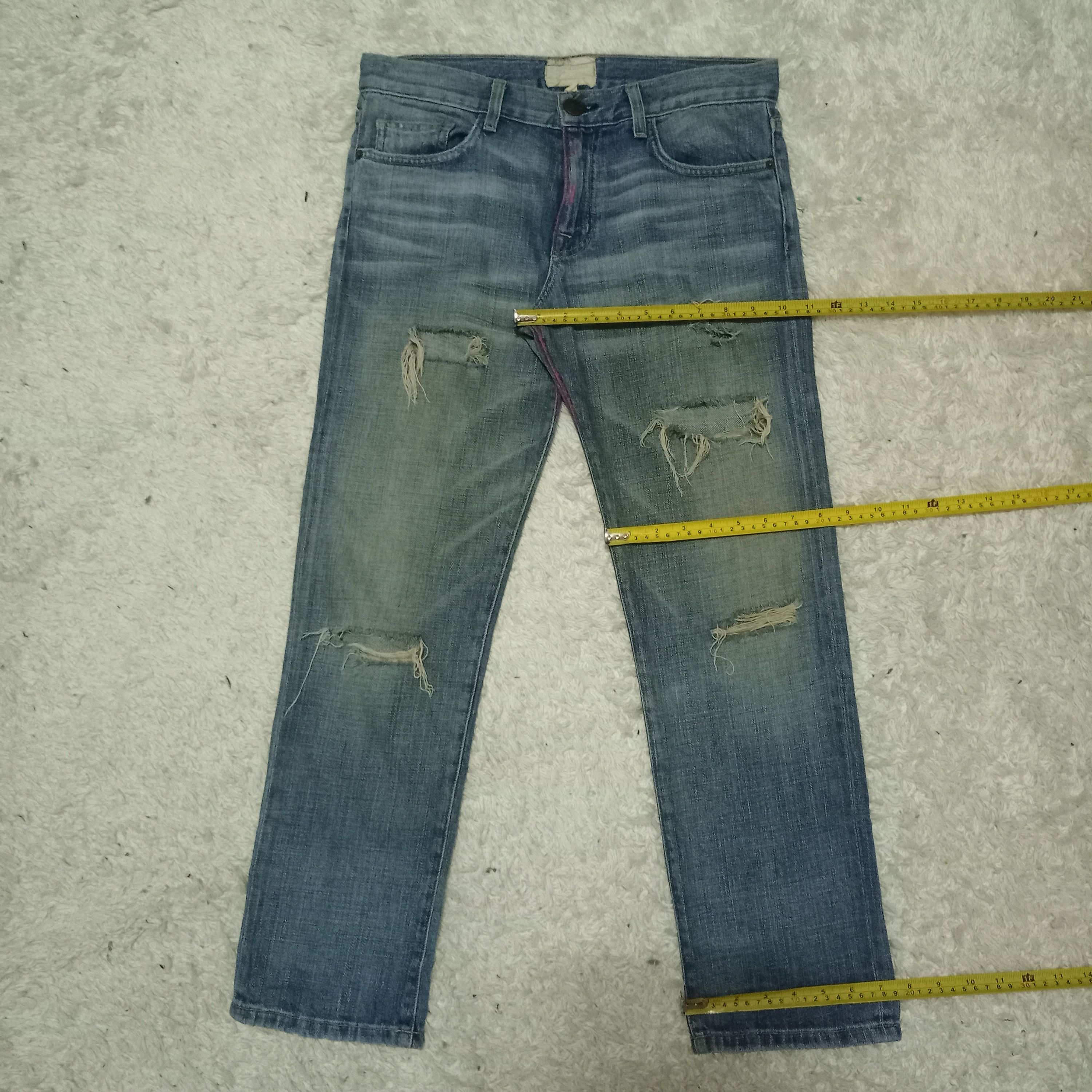 Current/Elliot Vintage USA Current Elliot Blue Wash Distressed Jeans Size US 32 / EU 48 - 9 Thumbnail
