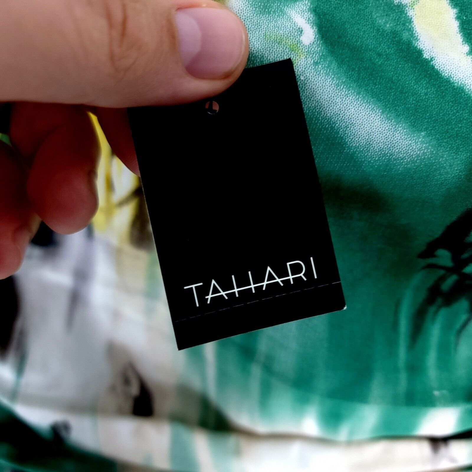 Vintage NEW Tahari Brown Green Yellow Abstract Floral Tallulah Dress Size M / US 6-8 / IT 42-44 - 6 Thumbnail