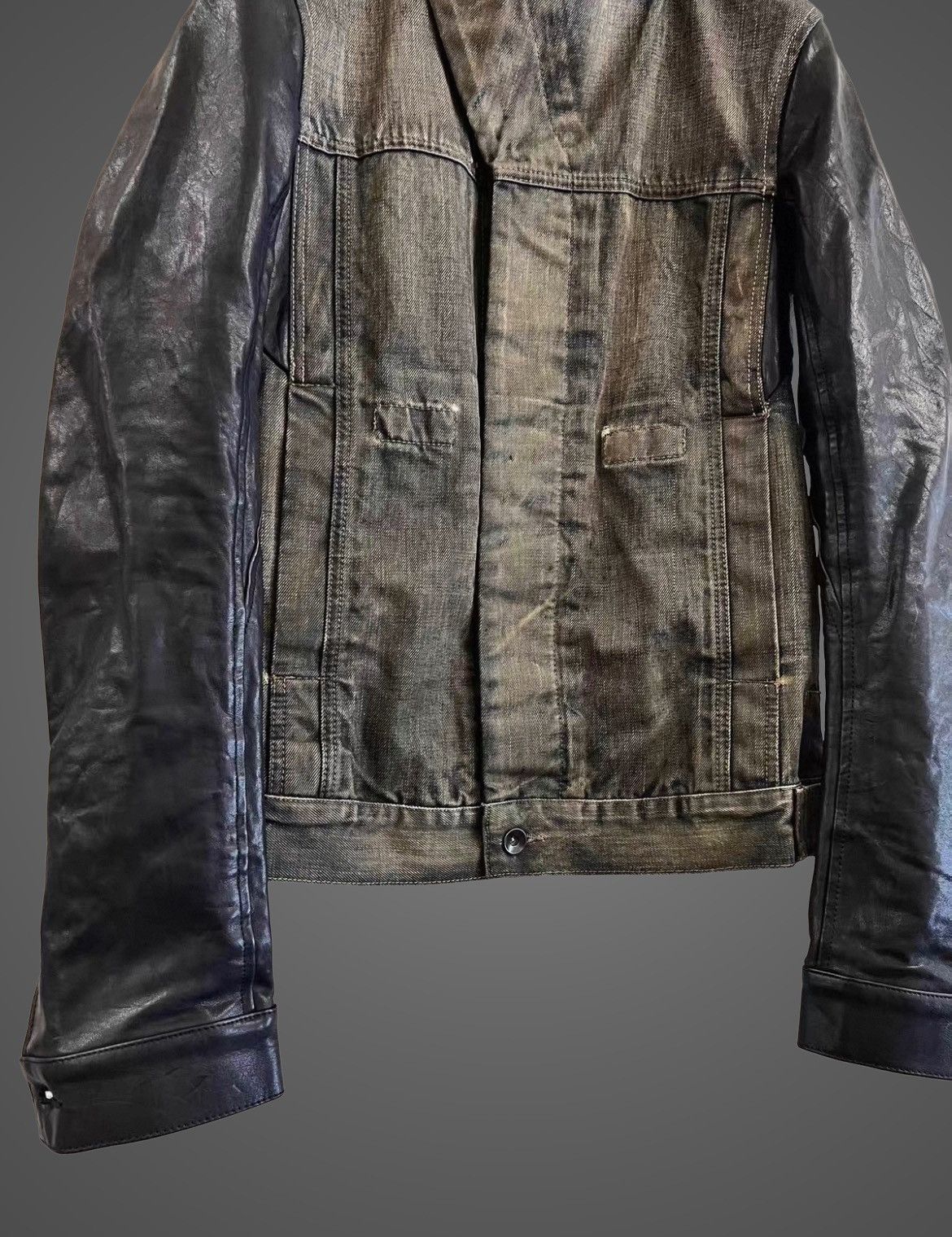 Rick Owens Rick Owens Dark Dust Hybrid Leather Slave Jacket from SS10 Size US S / EU 44-46 / 1 - 8 Thumbnail