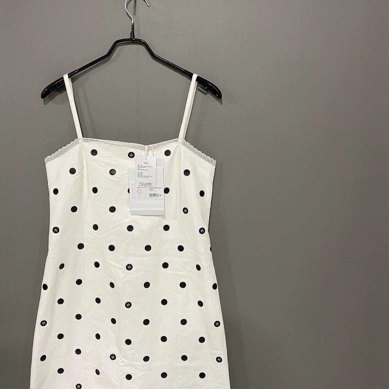 Chanel Chanel White polka dot logo suspender leather skirt 2504-Ne Size XS / US 0-2 / IT 36-38 - 2 Thumbnail