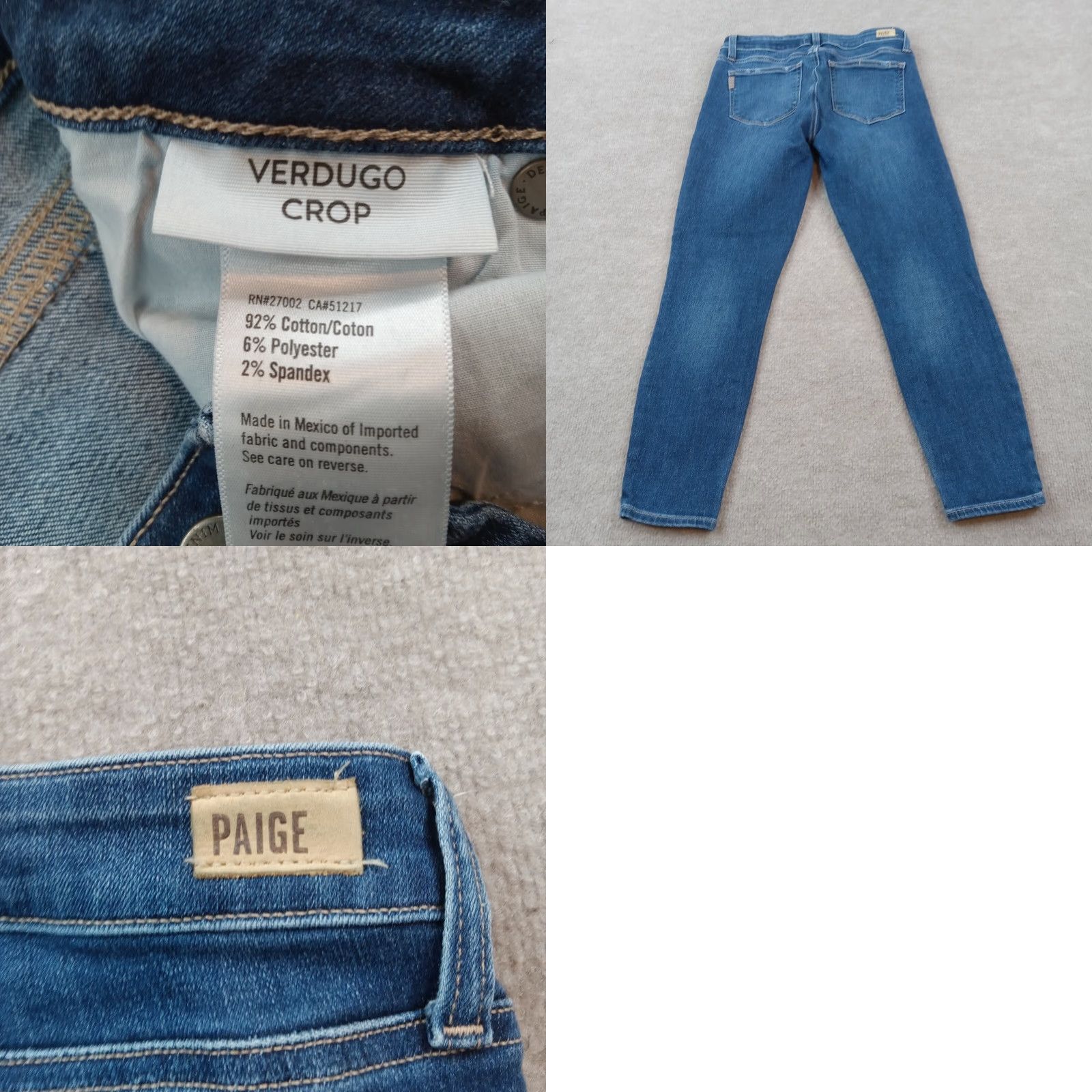 Paige Paige Jeans Women's Blue Denim Skinny Verdugo Crop Stretch Regular Size 28 Size 28" / US 6 / IT 42 - 8 Thumbnail
