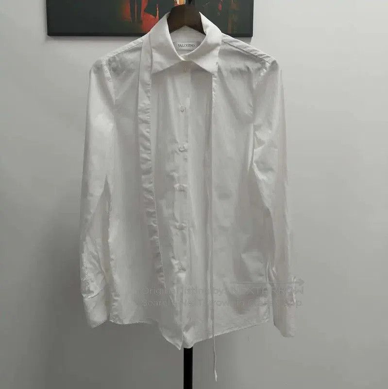 Valentino Valentino Long Sleeve White Cotton Shirt . Size L / US 10 / IT 46 - 1 Thumbnail