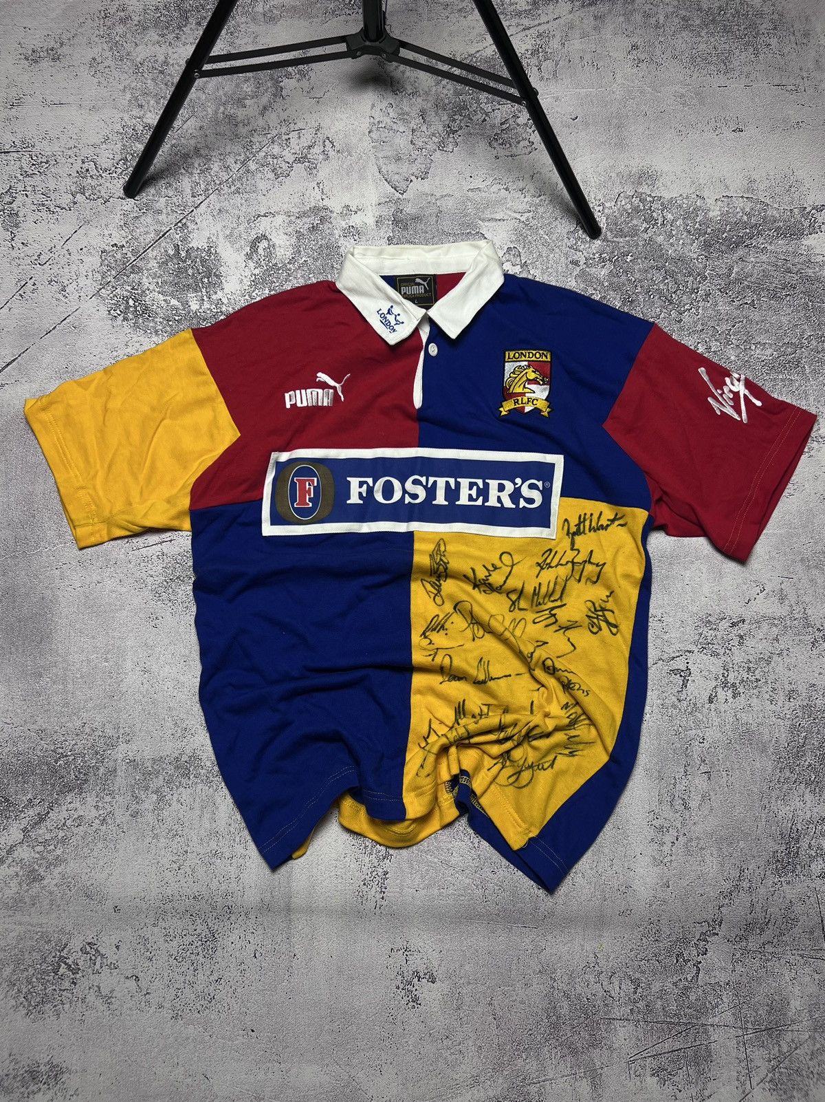 image of England Rugby League x Puma vintage Puma London Broncos Rugby T-Shirt 1996, Men's (Size Large)
