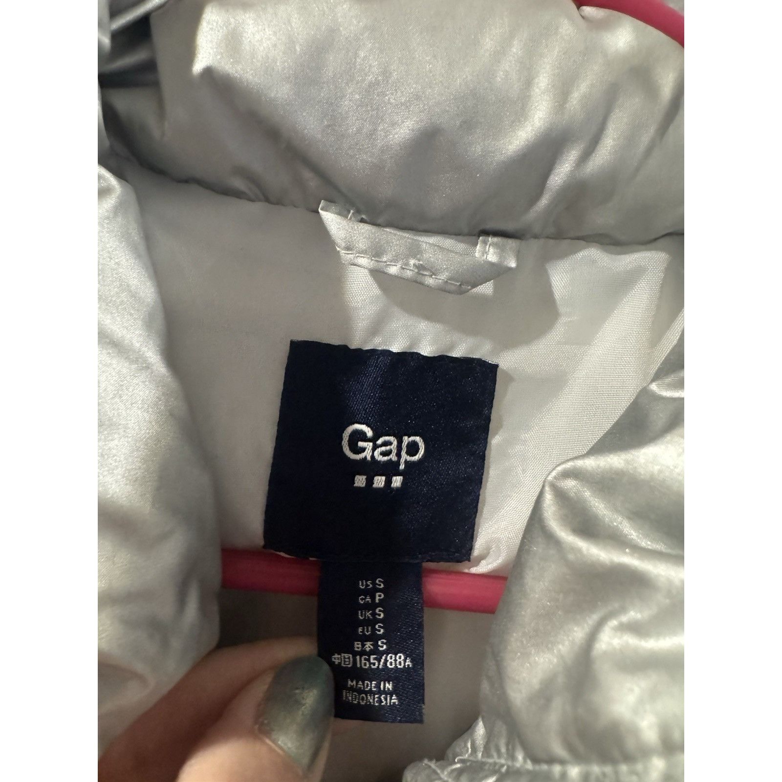 Gap GAP Silver Metallic "Big Puff" Puffer Vest Size Small Size S / US 4 / IT 40 - 2 Thumbnail