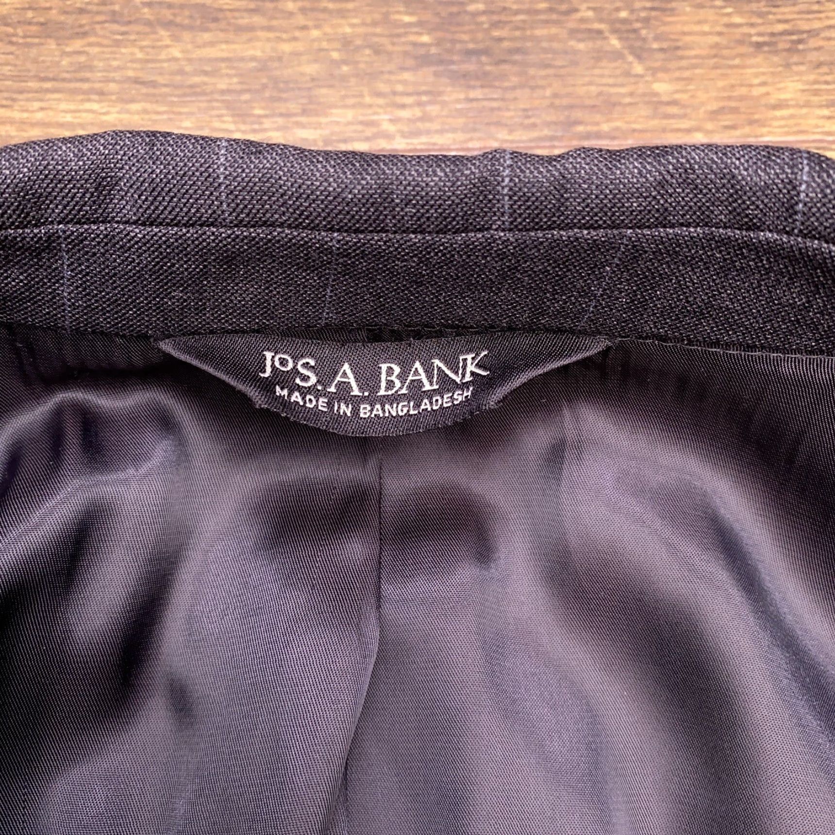 Jos. A. Bank Jos. A. Bank Blazer Sport Coat 48R Gray Windowpane Wool Slm Notch Single-Breasted Two-Button Mens Jacket Coat Regular Vintage No Size 48R - 5 Thumbnail