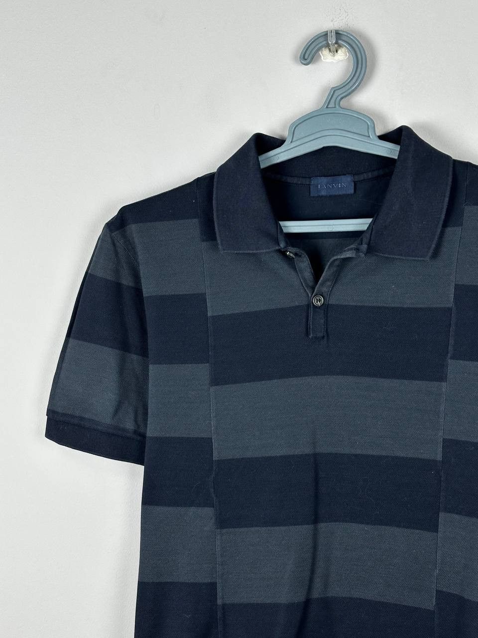 Lanvin Lanvin Luxury Striped Navy Vintage Polo T Shirt Size US L / EU 52-54 / 3 - 1 Thumbnail