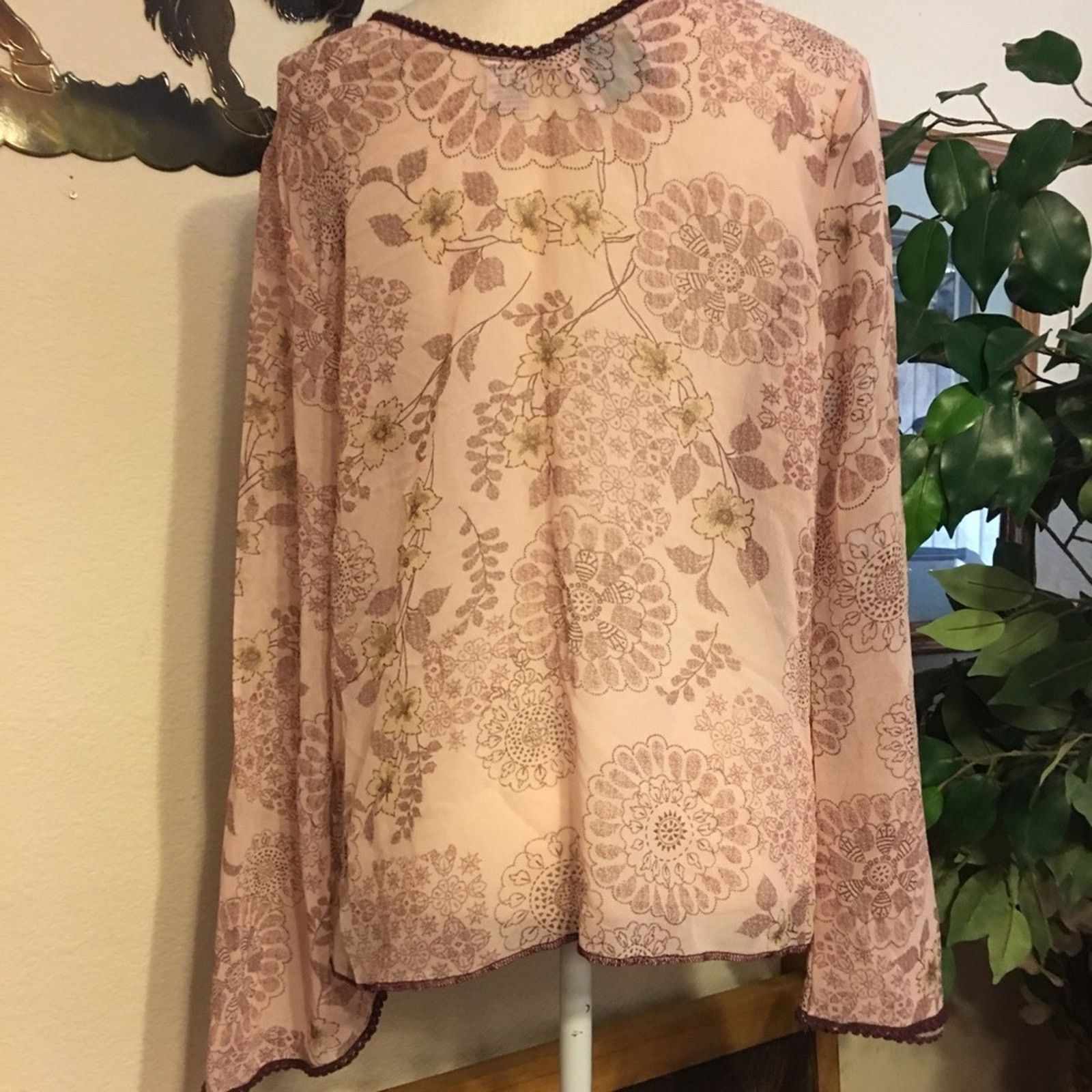 Other Just Class sheer tie bust tunic top sheer M Size M / US 6-8 / IT 42-44 - 4 Thumbnail