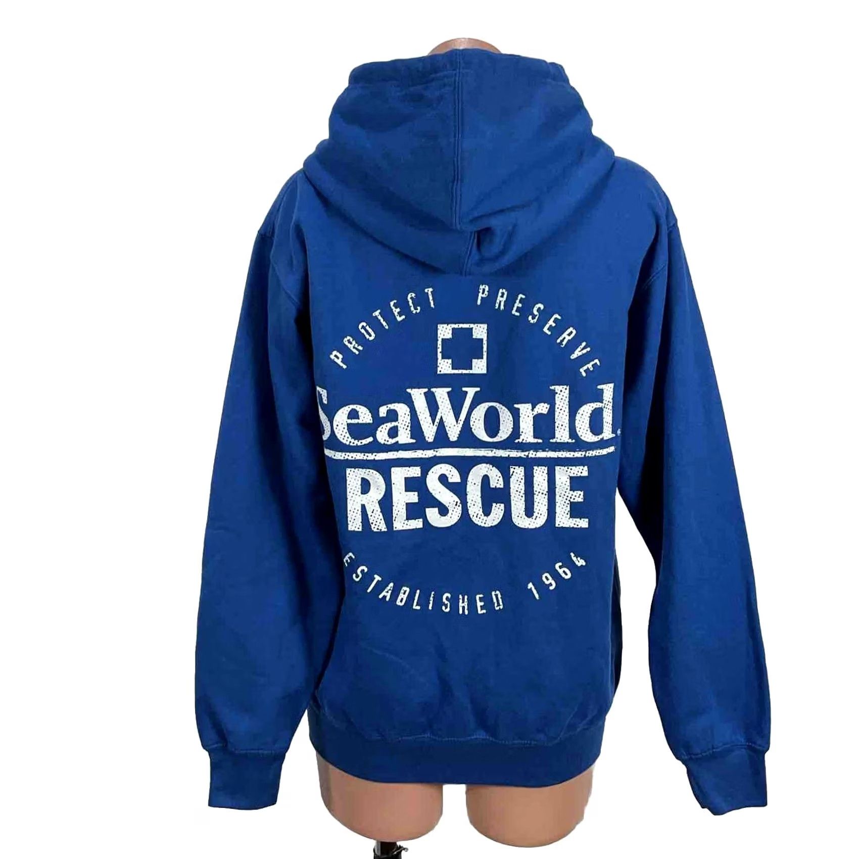 Vintage Sea World Rescue Official Park Hoodie Sweatshirt Men’s Small Blue NWT New Size US S / EU 44-46 / 1 - 2 Thumbnail