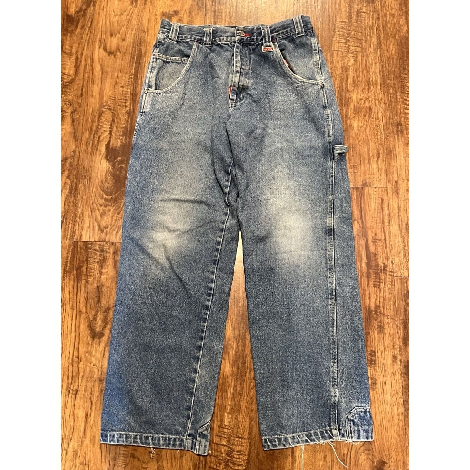 Ecko Unltd. VTG Ecko Unltd Jeans Denim Mens 34 32x28 Wide Leg Loose Fit Blue 90s Y2K F599 Size US 34 / EU 50 - 6 Thumbnail