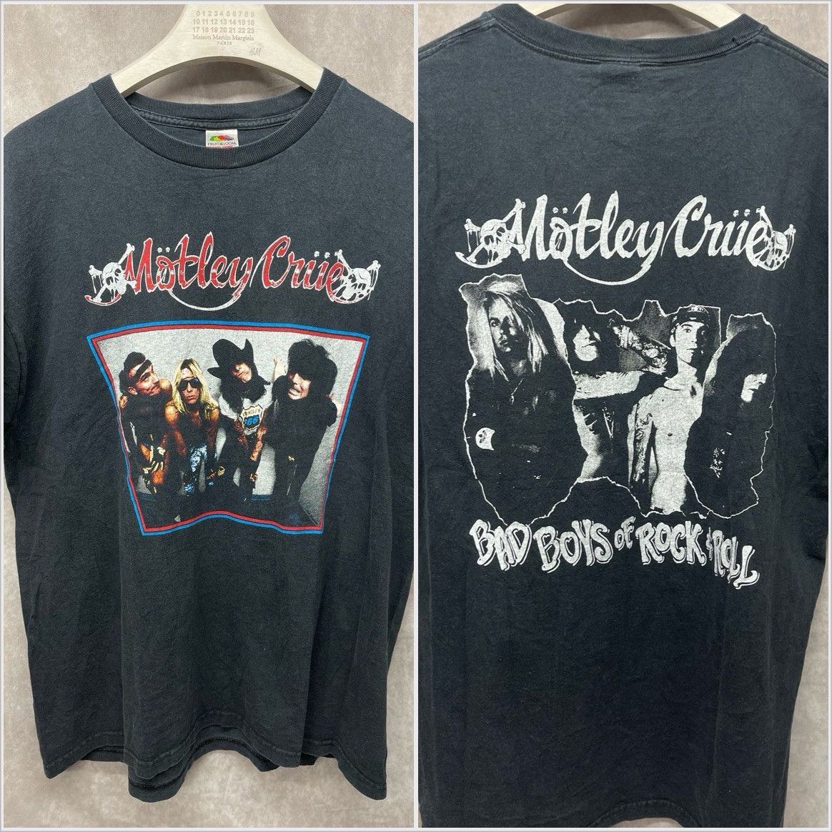 Fruit Of The Loom True 90s Vintage Motley Crue Double Sided ‘Bad Boys Of Rock Size US XL / EU 56 / 4 - 1 Thumbnail