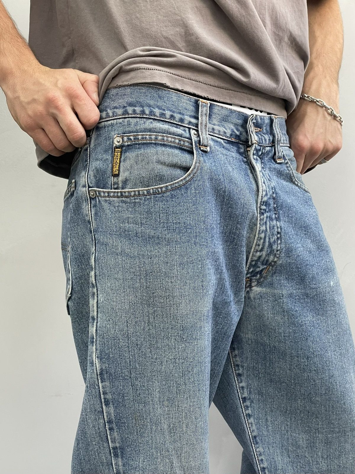 Armani Rare Emporio Armani blue jeans rare avant garde y2k Size US 34 / EU 50 - 9 Thumbnail