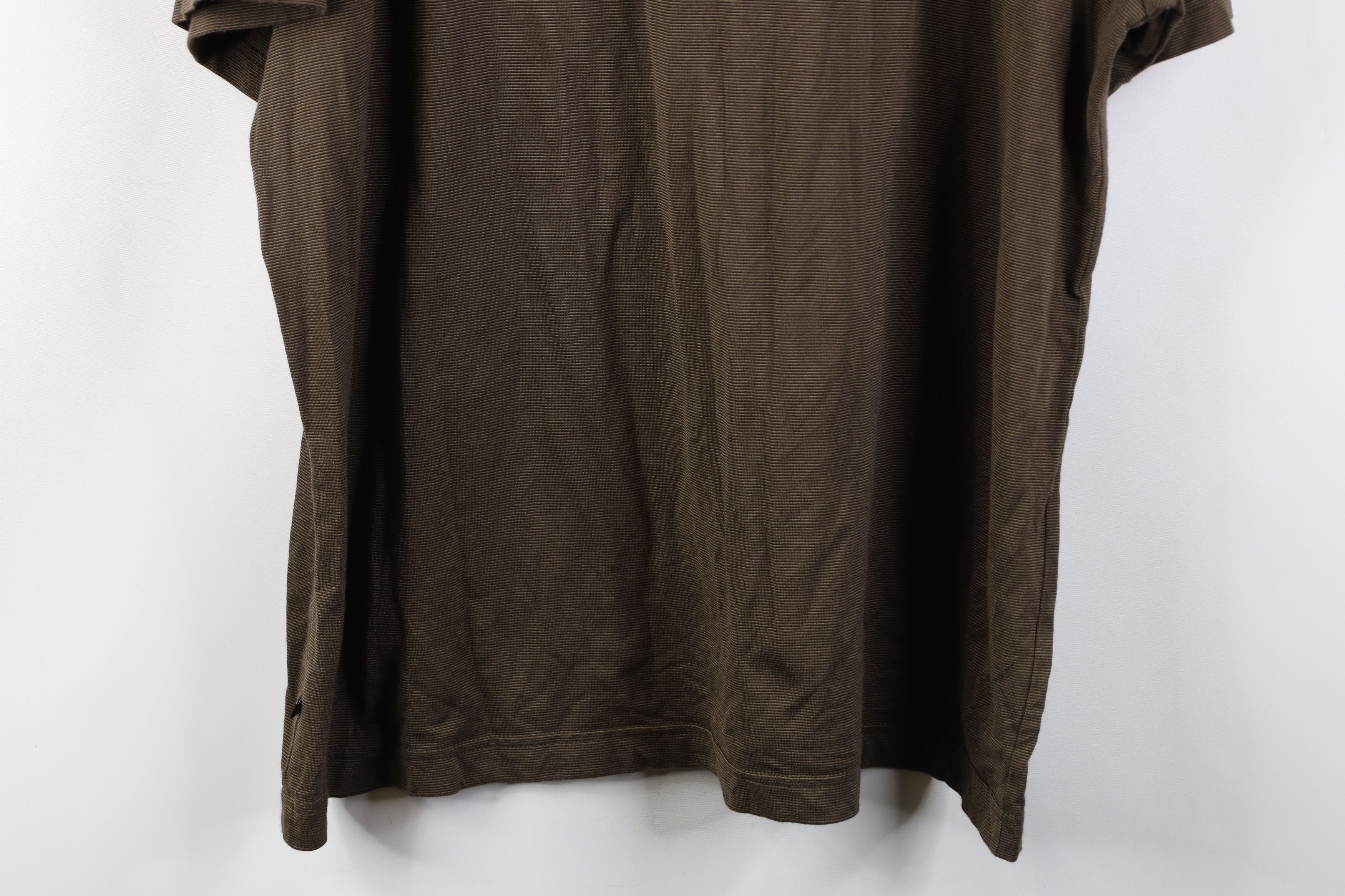 Vintage Vintage 90s Y2K Streetwear Blank Striped Knit T-Shirt Brown Size US XXL / EU 58 / 5 - 11 Thumbnail