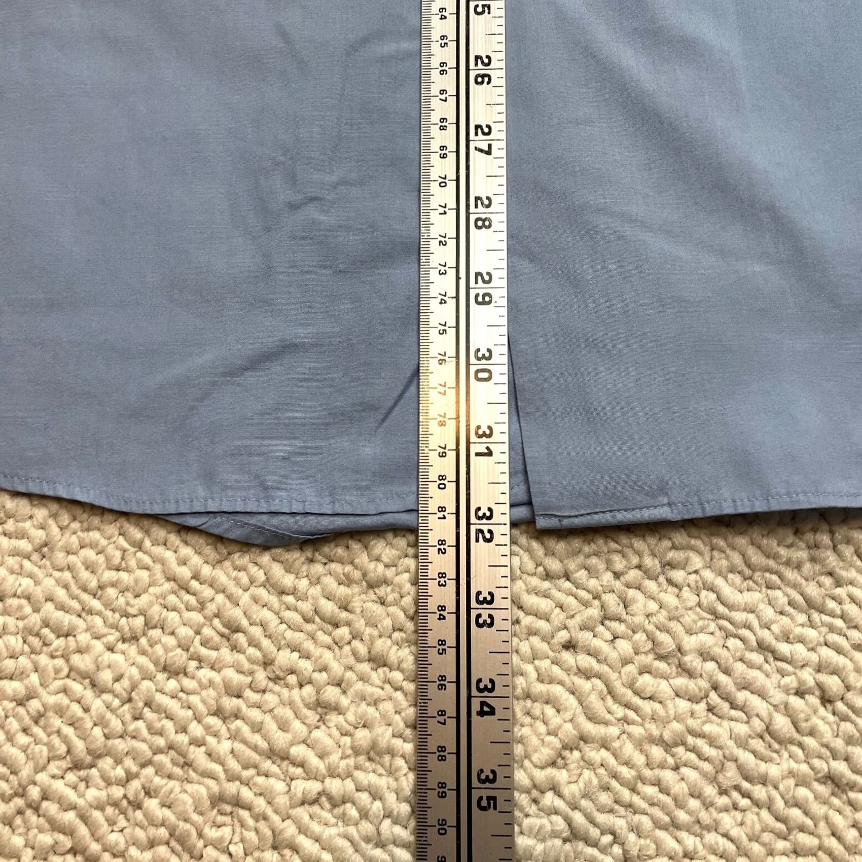 Arrow VINTAGE Arrow Button-Down Shirt Mens 2XL Light Blue Solid Long Sleeve Polin Size US XXL / EU 58 / 5 - 5 Thumbnail
