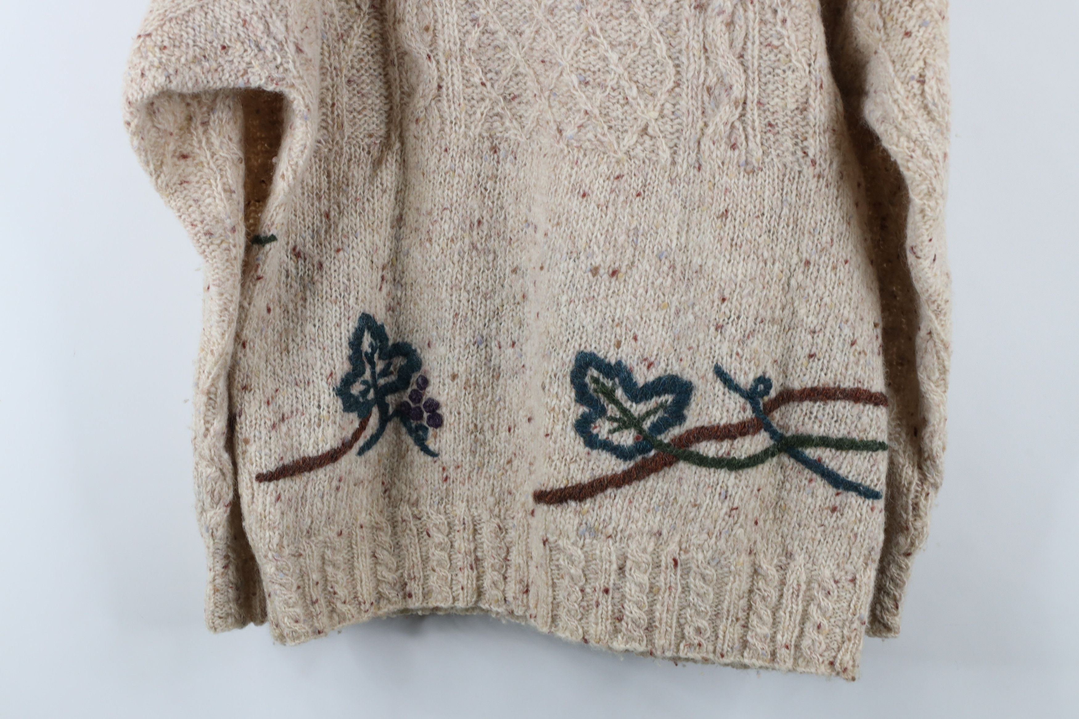 Vintage Vintage 90s Streetwear Embroidered Leaf Fisherman Sweater Size M / US 6-8 / IT 42-44 - 14 Thumbnail