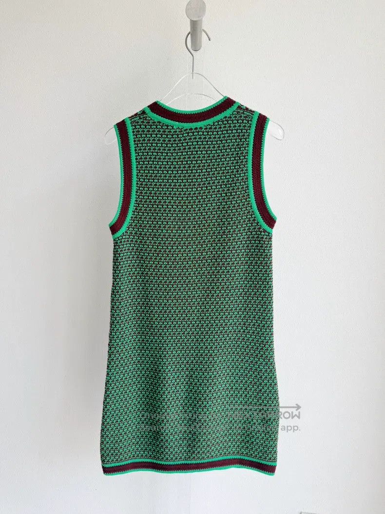 Chanel Chanel 23A green round-neck cashmere knitted dress Size XS / US 0-2 / IT 36-38 - 4 Thumbnail