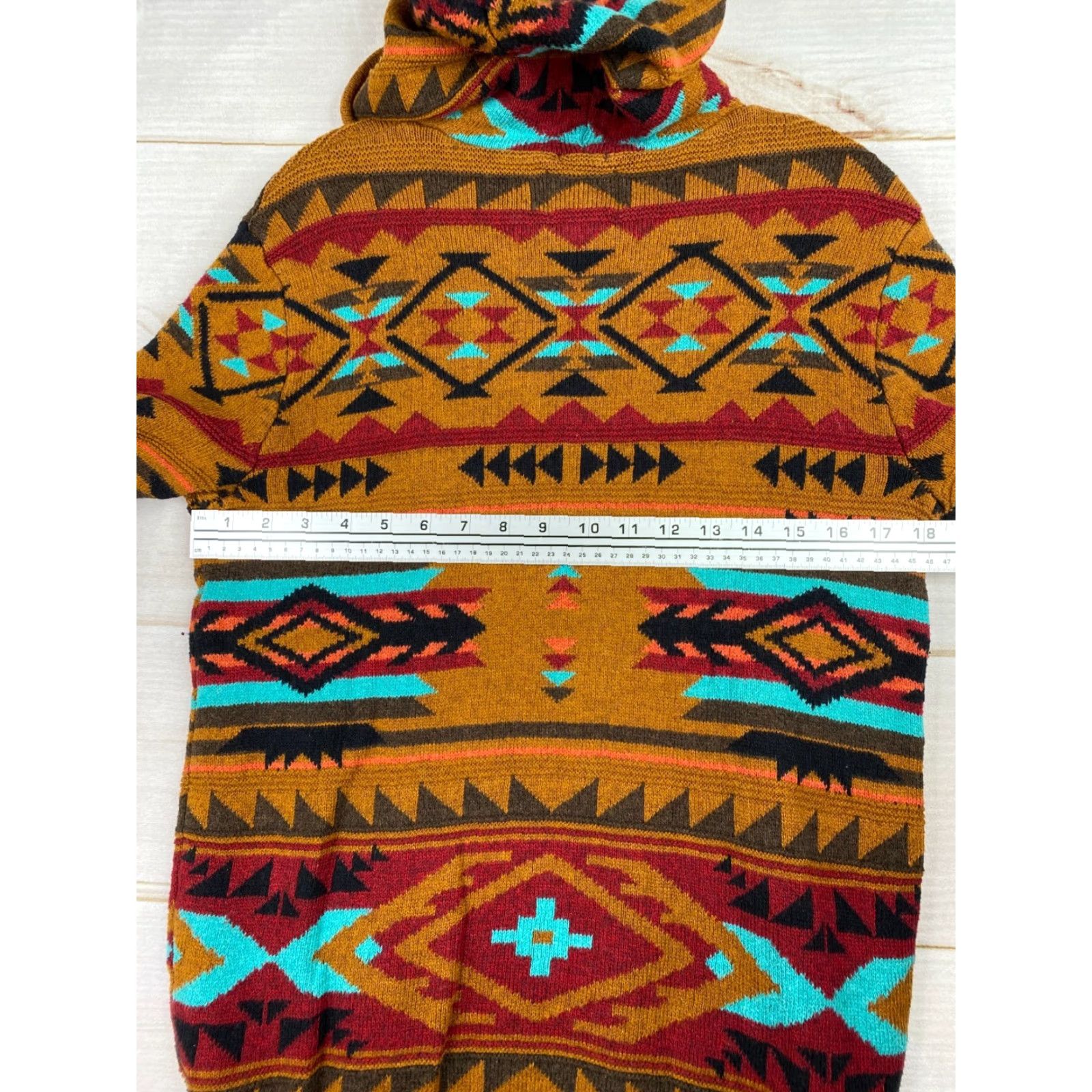 American Eagle Outfitters American Eagle Sweater Mens S Hooded Pullover Fair Isle Southwestern Pocket Size US S / EU 44-46 / 1 - 3 Thumbnail