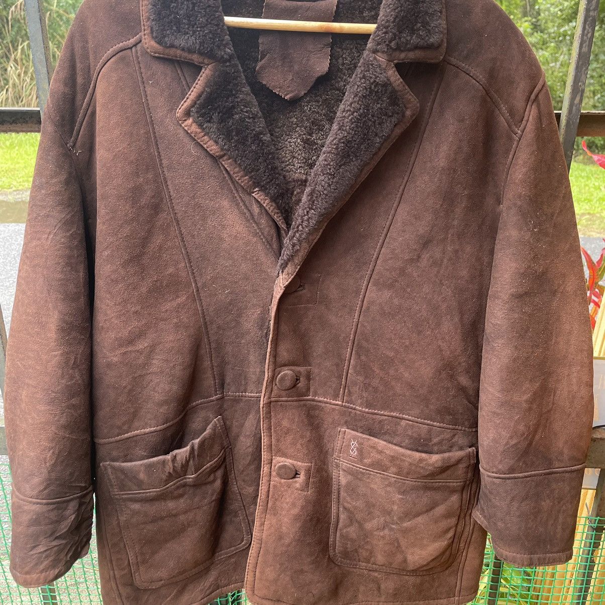 Yves Saint Laurent 🔥90s Yves Saint Laurent Sherpa Sheepskin Heavy Coat Jacket Size US M / EU 48-50 / 2 - 3 Thumbnail