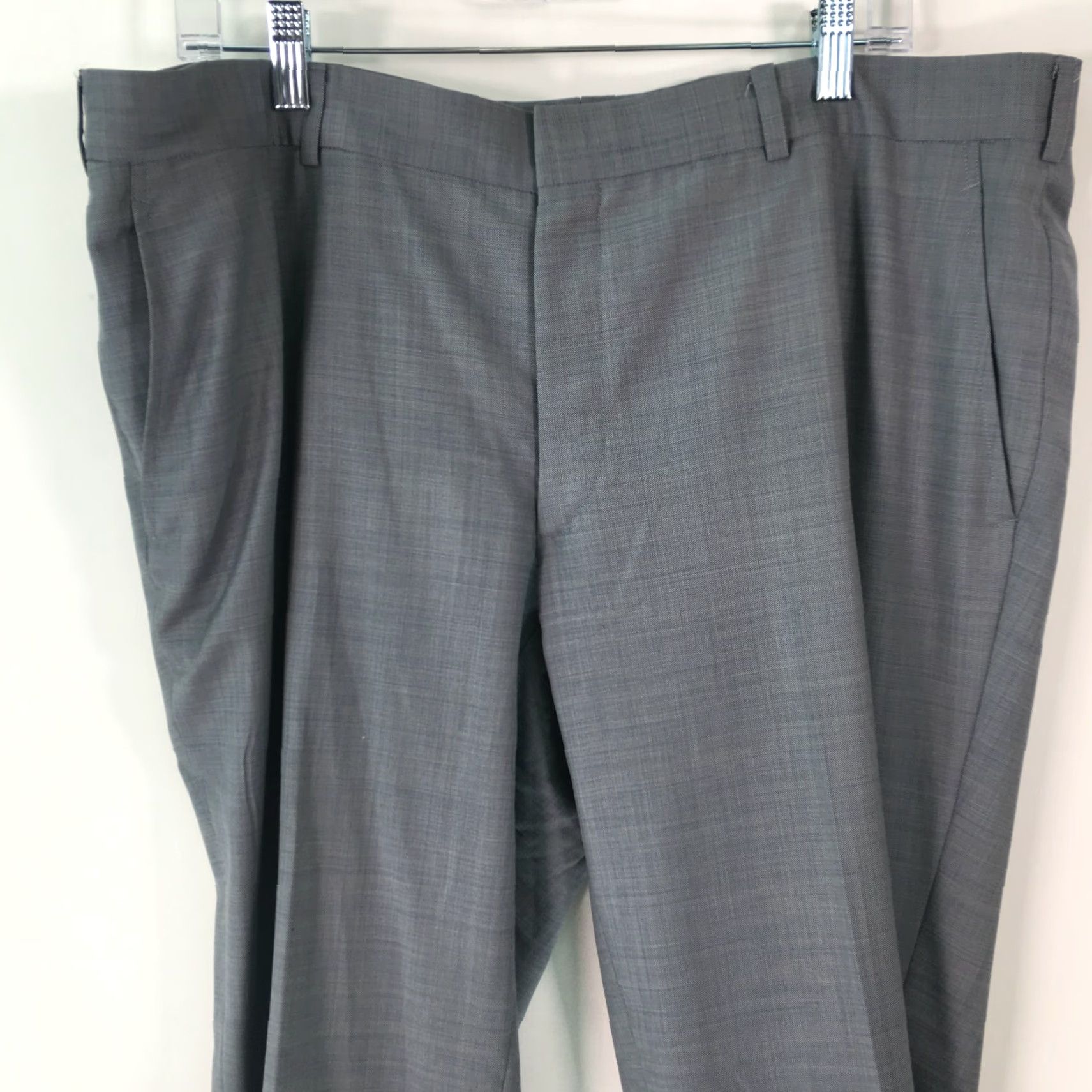 Vintage Gray Dress Pants 40 Regular Fit Flat Front Stretchable Breathable Men's Workwear Size US 40 / EU 56 - 2 Thumbnail