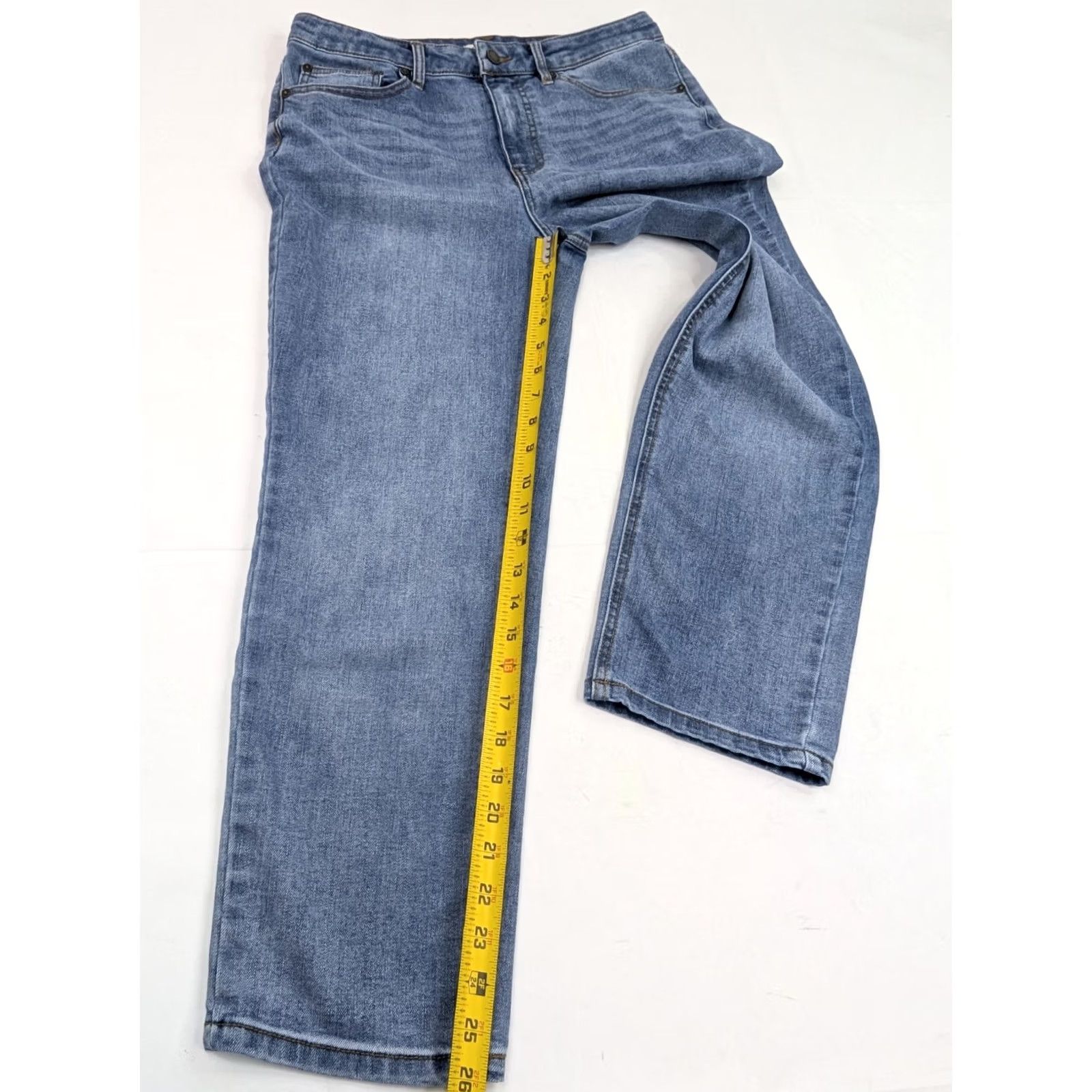 Vintage Oat New York Blue Jeans Women 8 30x26 High Rise Straight Medium Wash Denim 5-Pocket Stretch Vintage: No (Not Vintage) Size 30" / US 8 / IT 44 - 3 Thumbnail