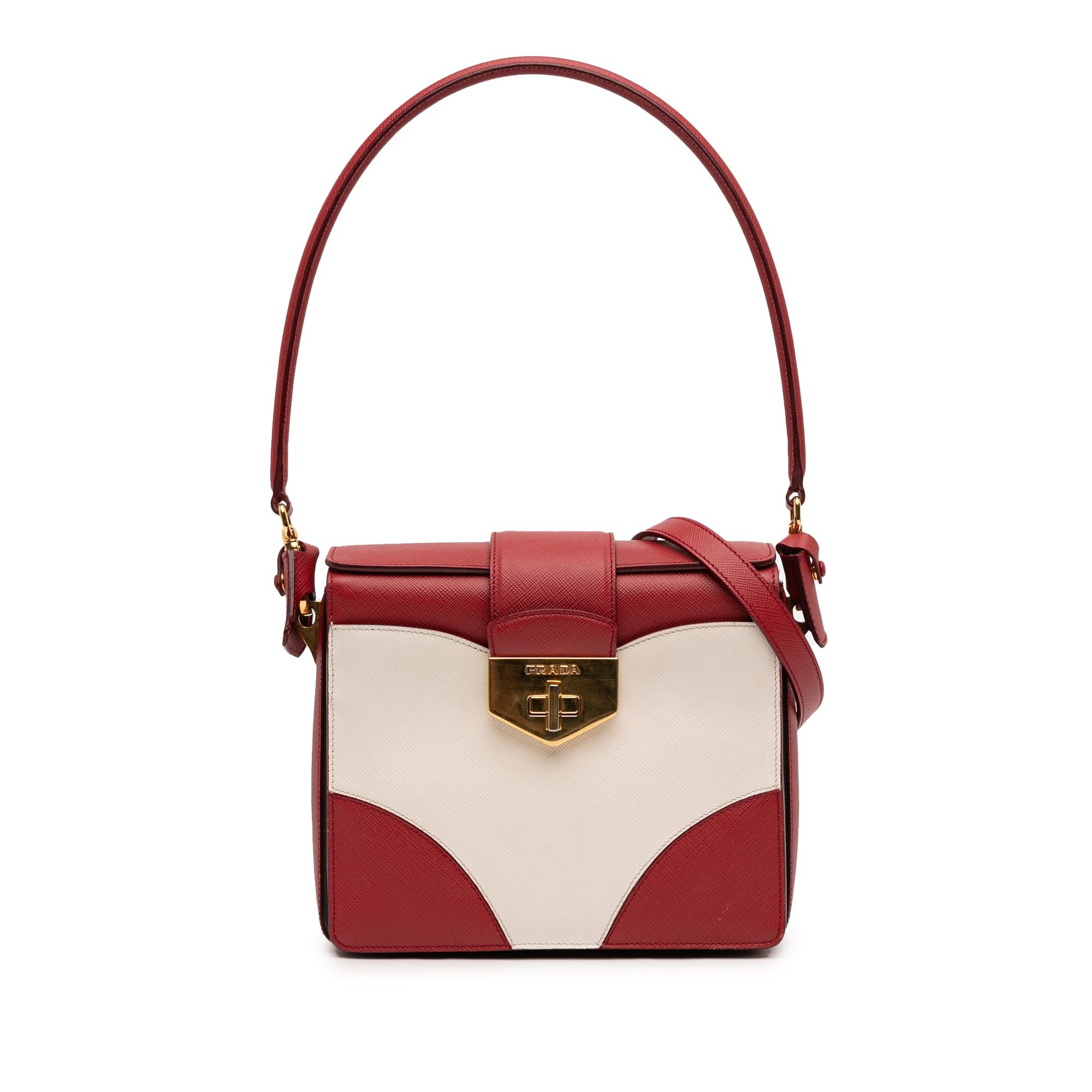 Prada Bicolor Saffiano Turnlock Satchel Size ONE SIZE - 1 Thumbnail