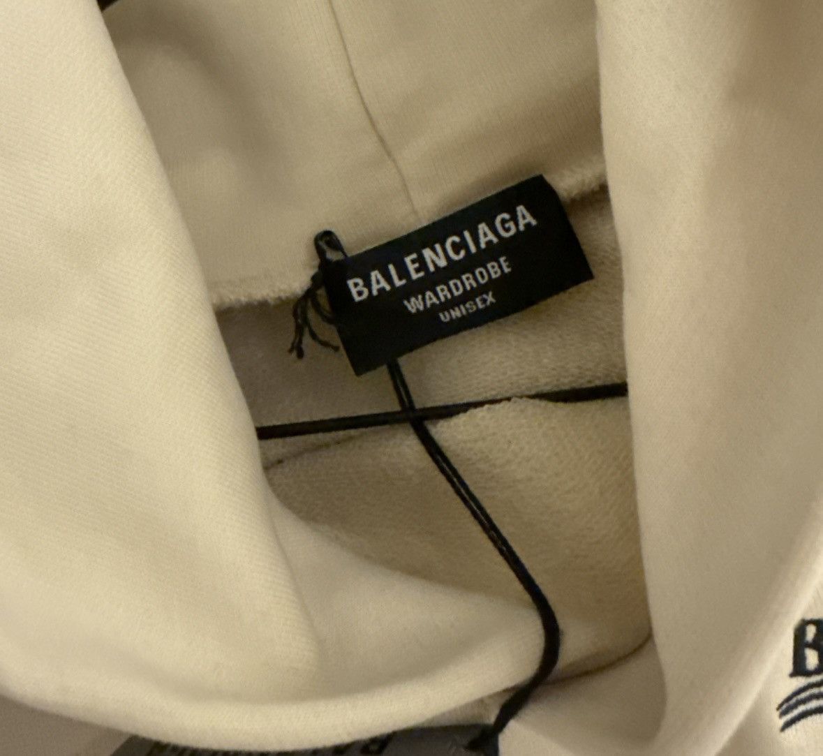 Balenciaga Cream logo hoodie Size US M / EU 48-50 / 2 - 4 Thumbnail