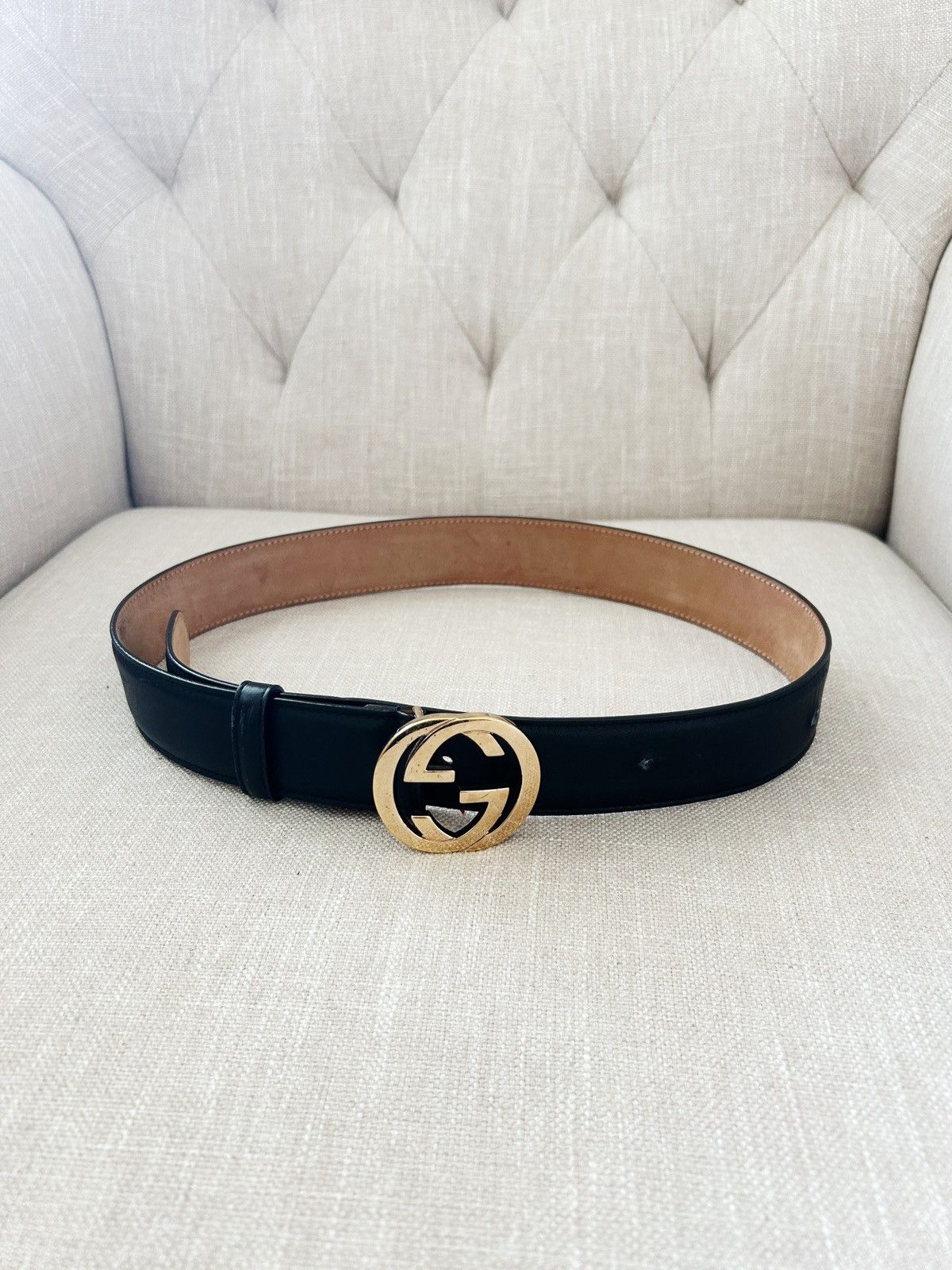 Gucci Gucci Interlocking GG Gold Belt Size ONE SIZE - 1 Thumbnail