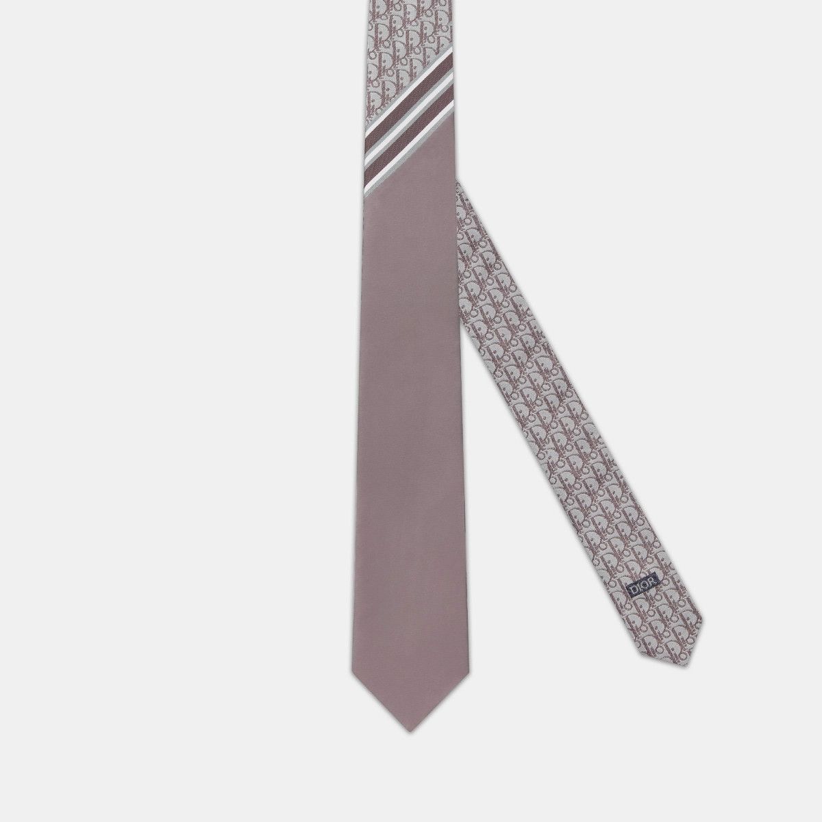 Dior o1bcso1str1124 Size: OS /Oblique Tie in Plum/Light Grey Size ONE SIZE - 1 Thumbnail