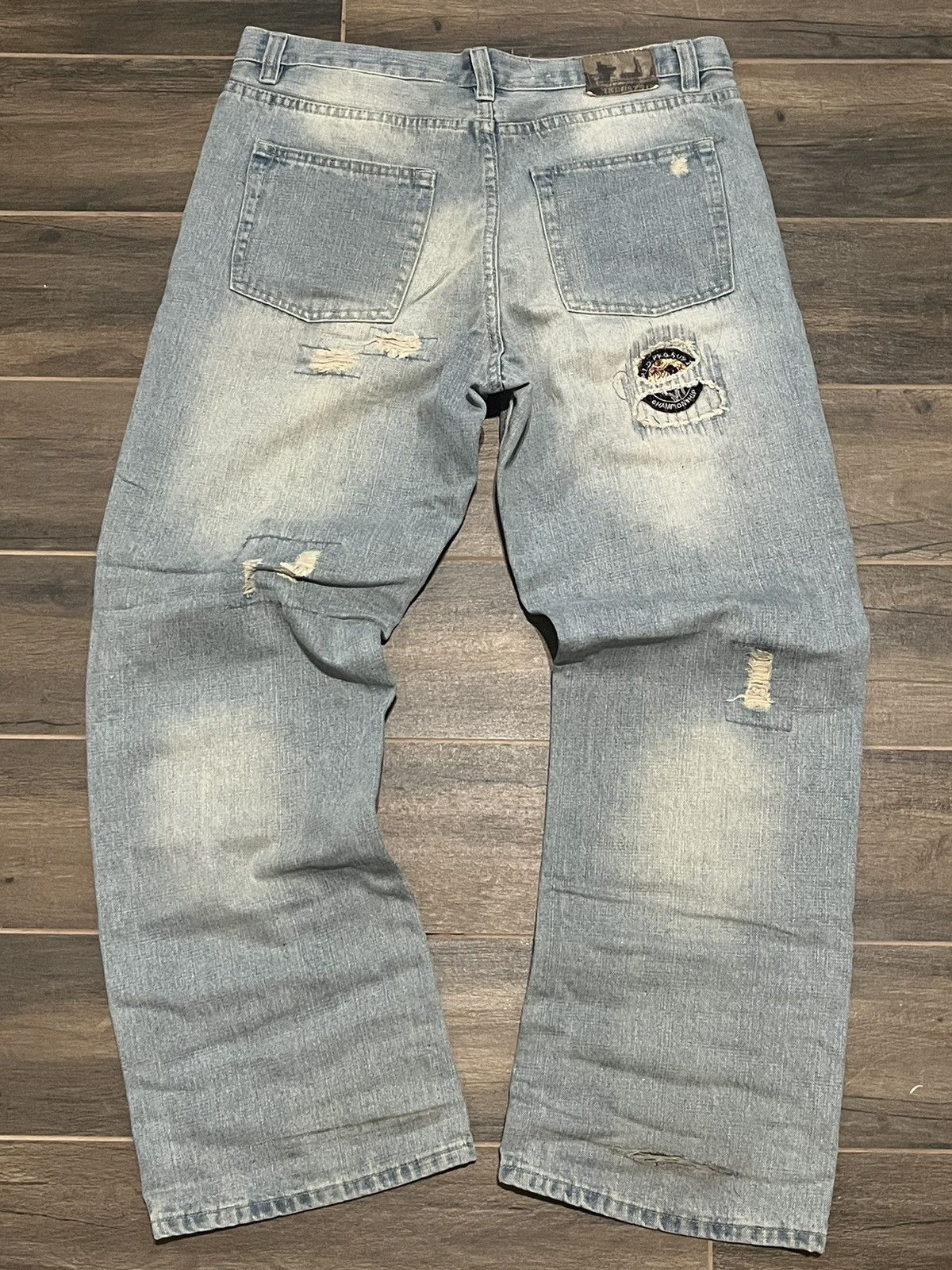 Hysteric Glamour × If Six Was Nine × Le Grande Bleu (L.G.B.) 2000 s flared distress japan denim pants y2k style Size US 33 - 4 Thumbnail