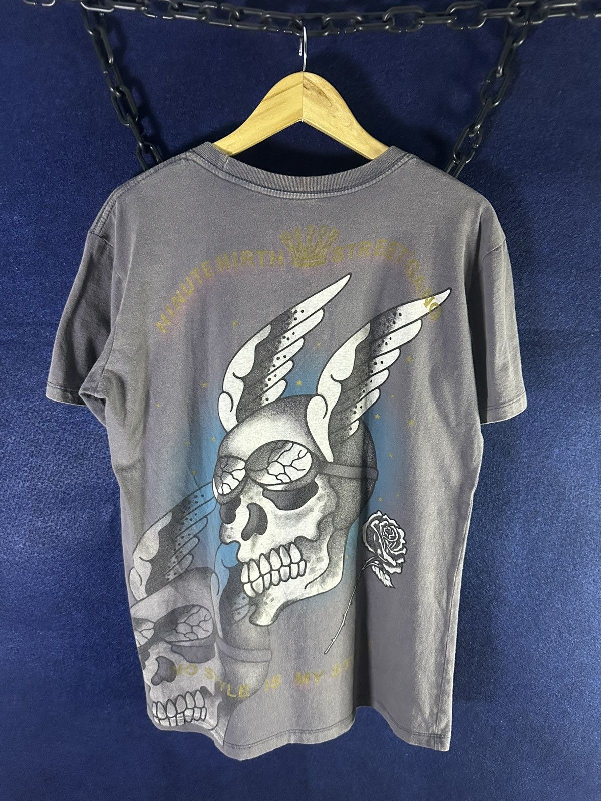 Japanese Brand Y2K Japanese Big Skull AOP Washed Tshirt Size US M / EU 48-50 / 2 - 7 Thumbnail