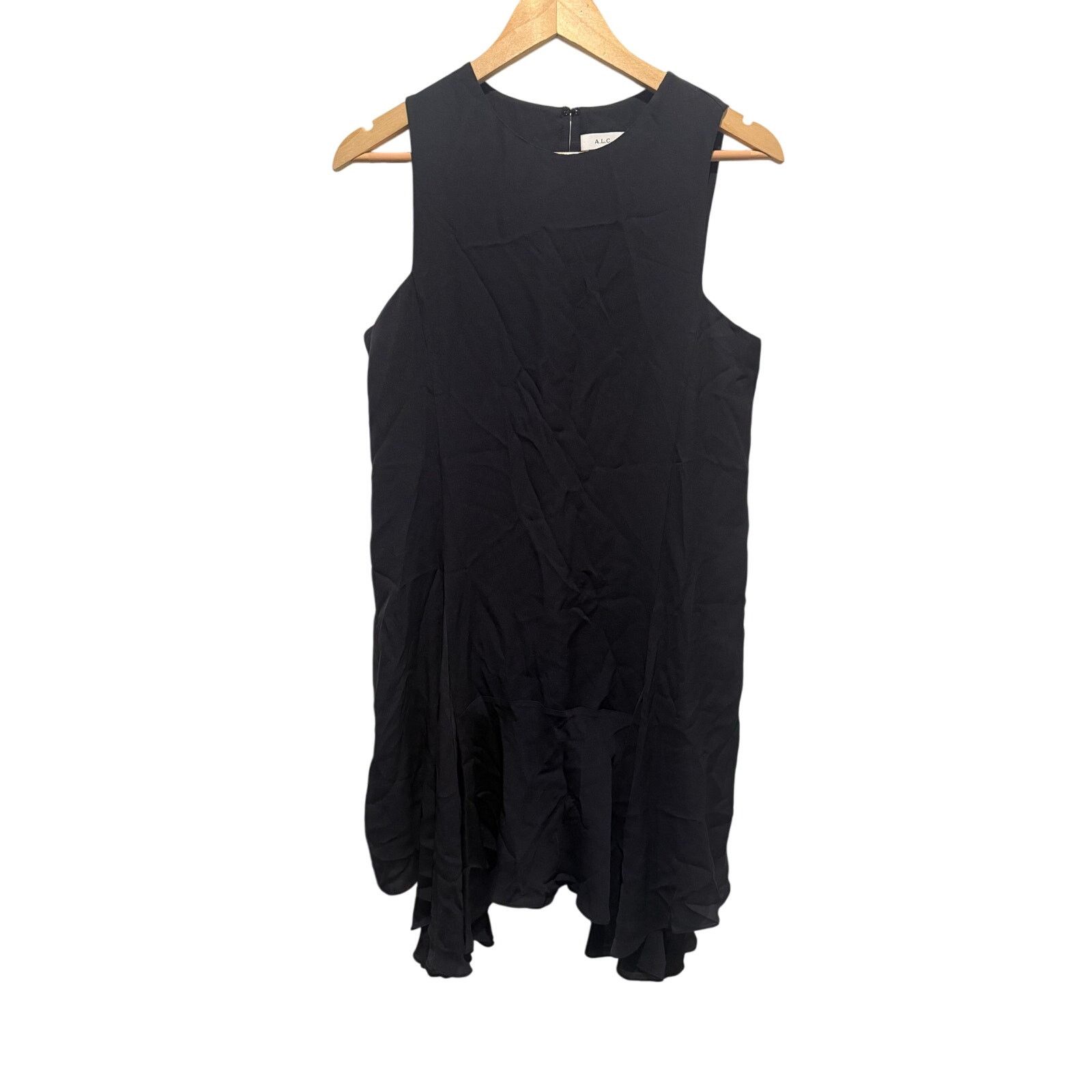 A.L.C. A.L.C. Navy Silk Sleeveless Knee-Length Dress 8 Asymmetric Size M / US 6-8 / IT 42-44 - 2 Thumbnail