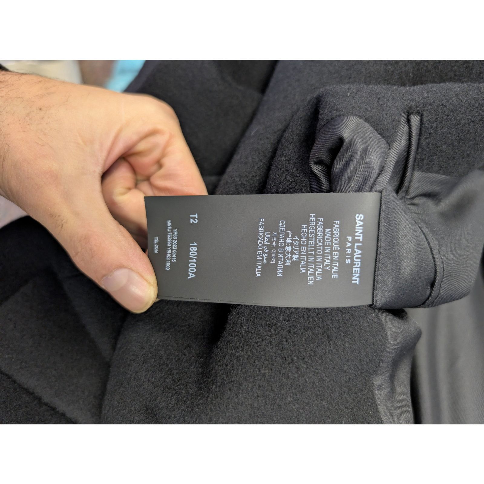 Saint Laurent Paris o1rshd1 Manteau Oversize Brosse oversized brush coat Black Size US M / EU 48-50 / 2 - 17 Thumbnail