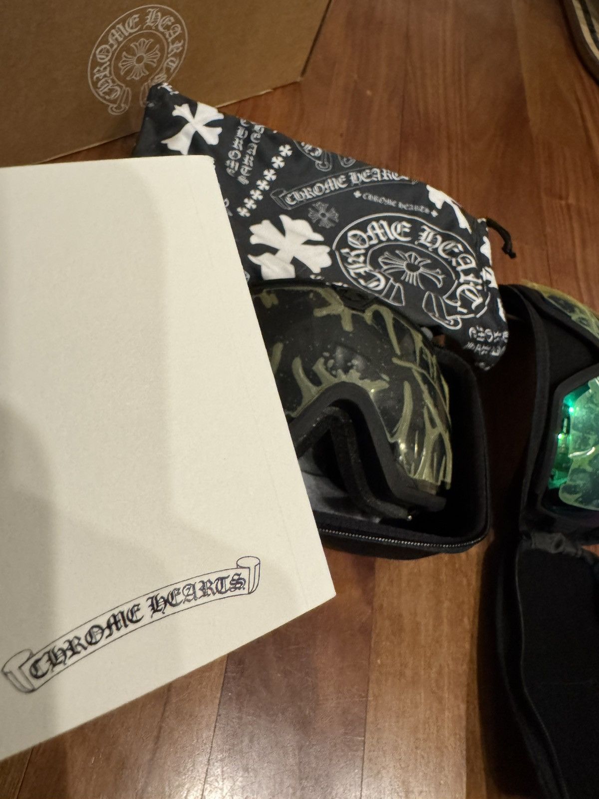 Chrome Hearts Chrome Hearts Ski Goggles – Black Leather / Silver Hardware Size ONE SIZE - 19 Thumbnail
