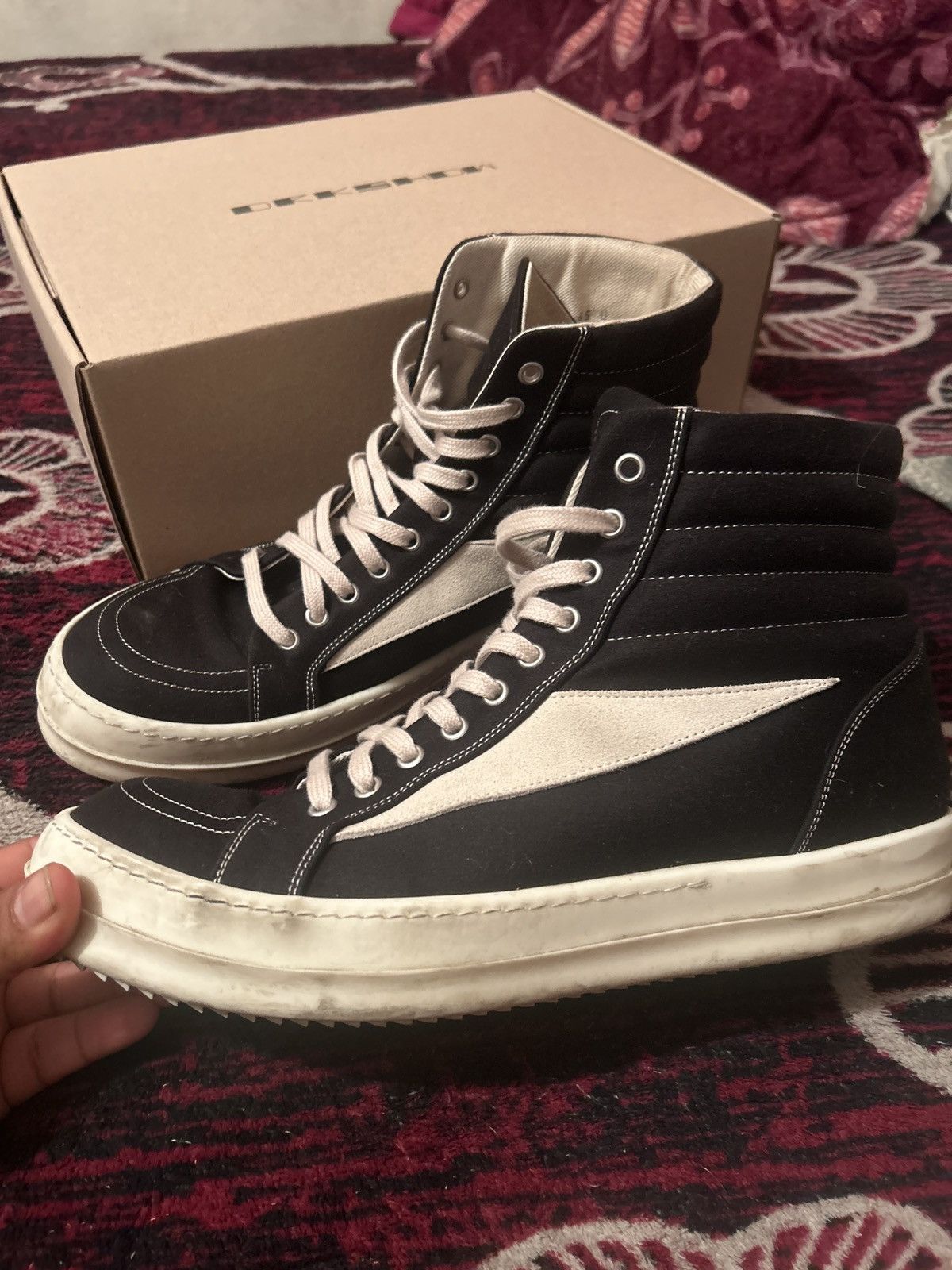 Rick Owens × Rick Owens Drkshdw Rick Owens x Rick Owens DRKSHDW Hightop Vintage Sneaker Size US 12 / EU 45 - 1 Thumbnail
