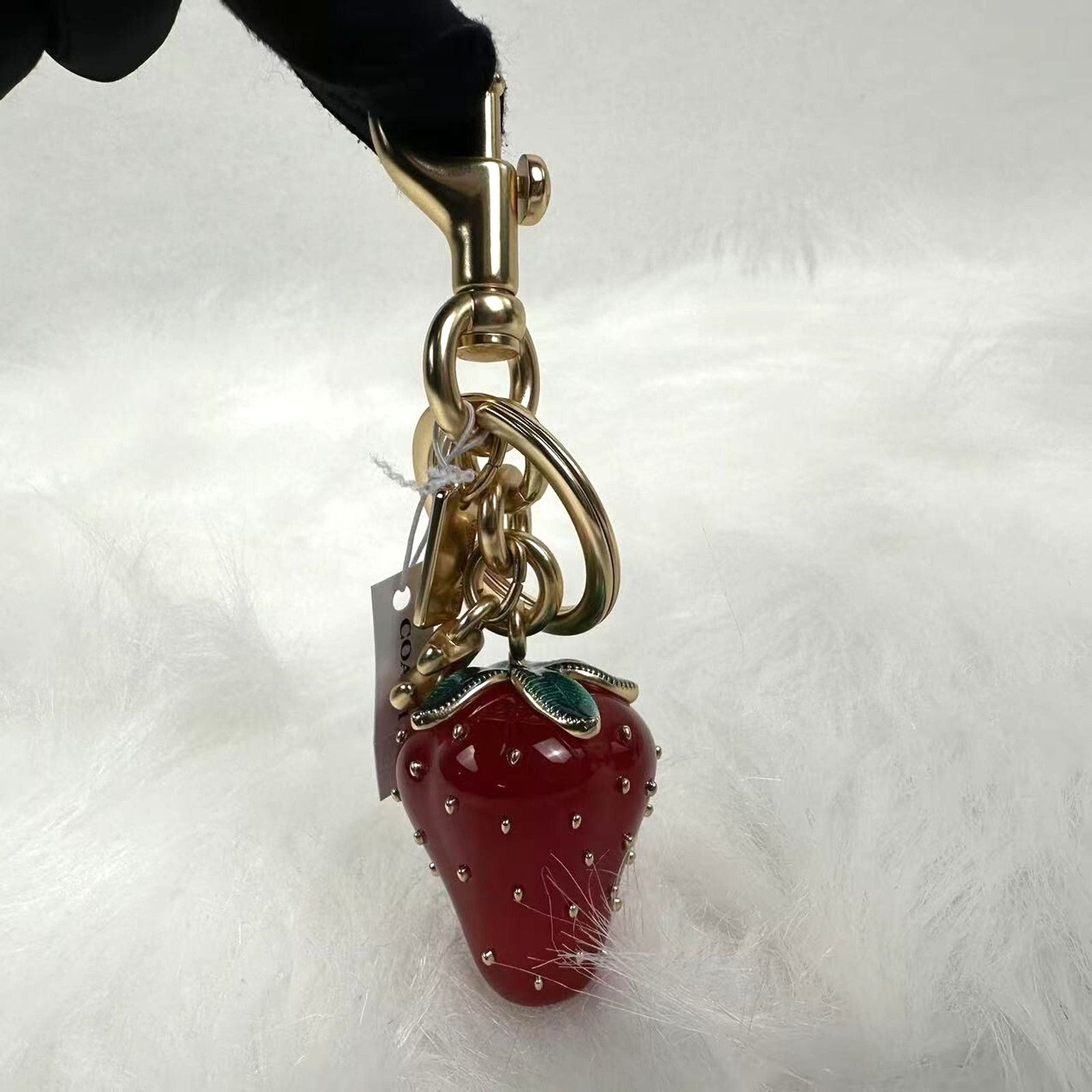 Coach Coach Strawberry Bag Charm In Resin/Gold/Bold Red CAO50 NWT Size ONE SIZE - 2 Thumbnail