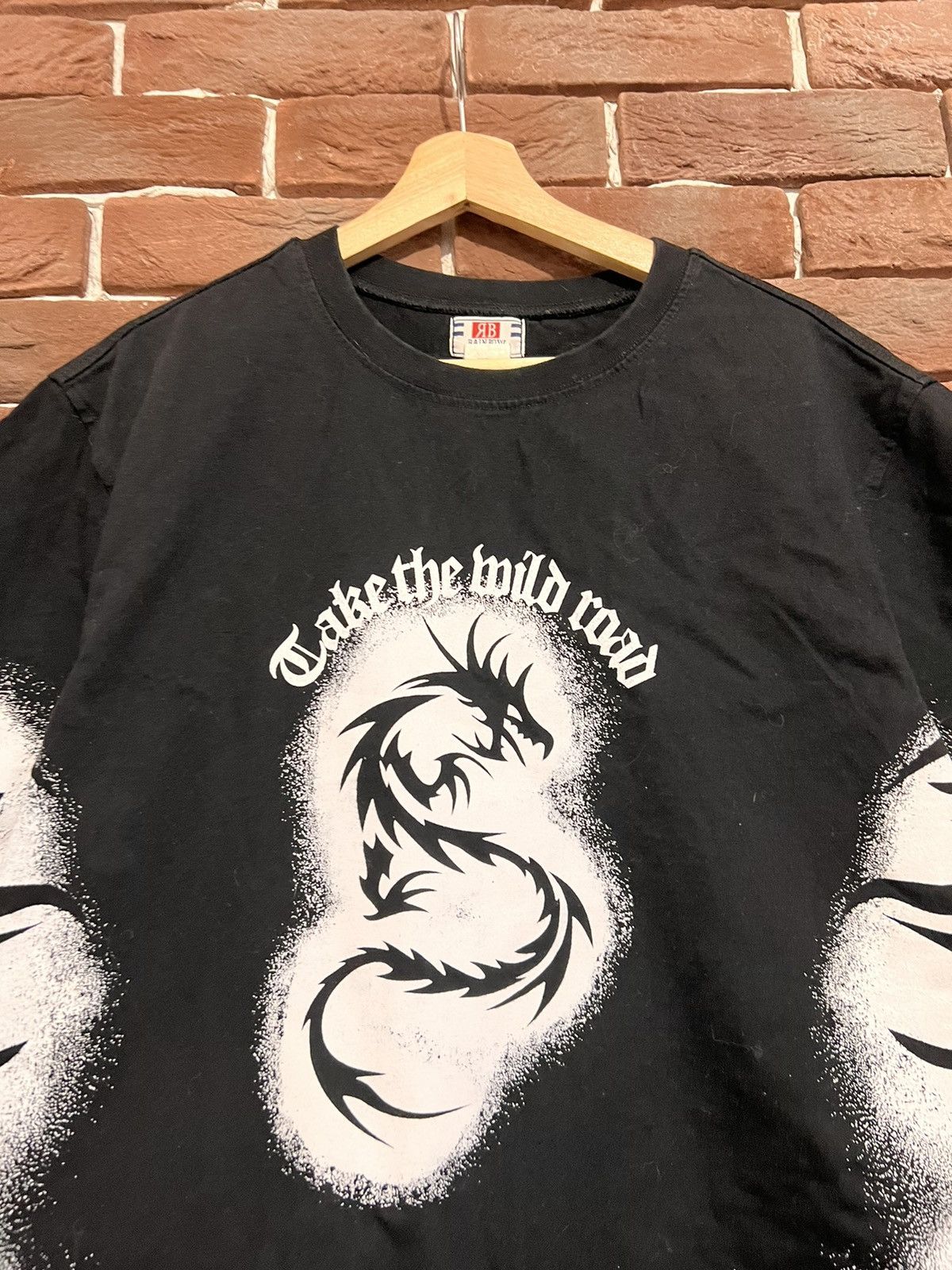 Tribal Streetwear Vintage Y2k 00s Tribal Rave Rock Metal Dragon Flames Tee Size US L / EU 52-54 / 3 - 5 Thumbnail