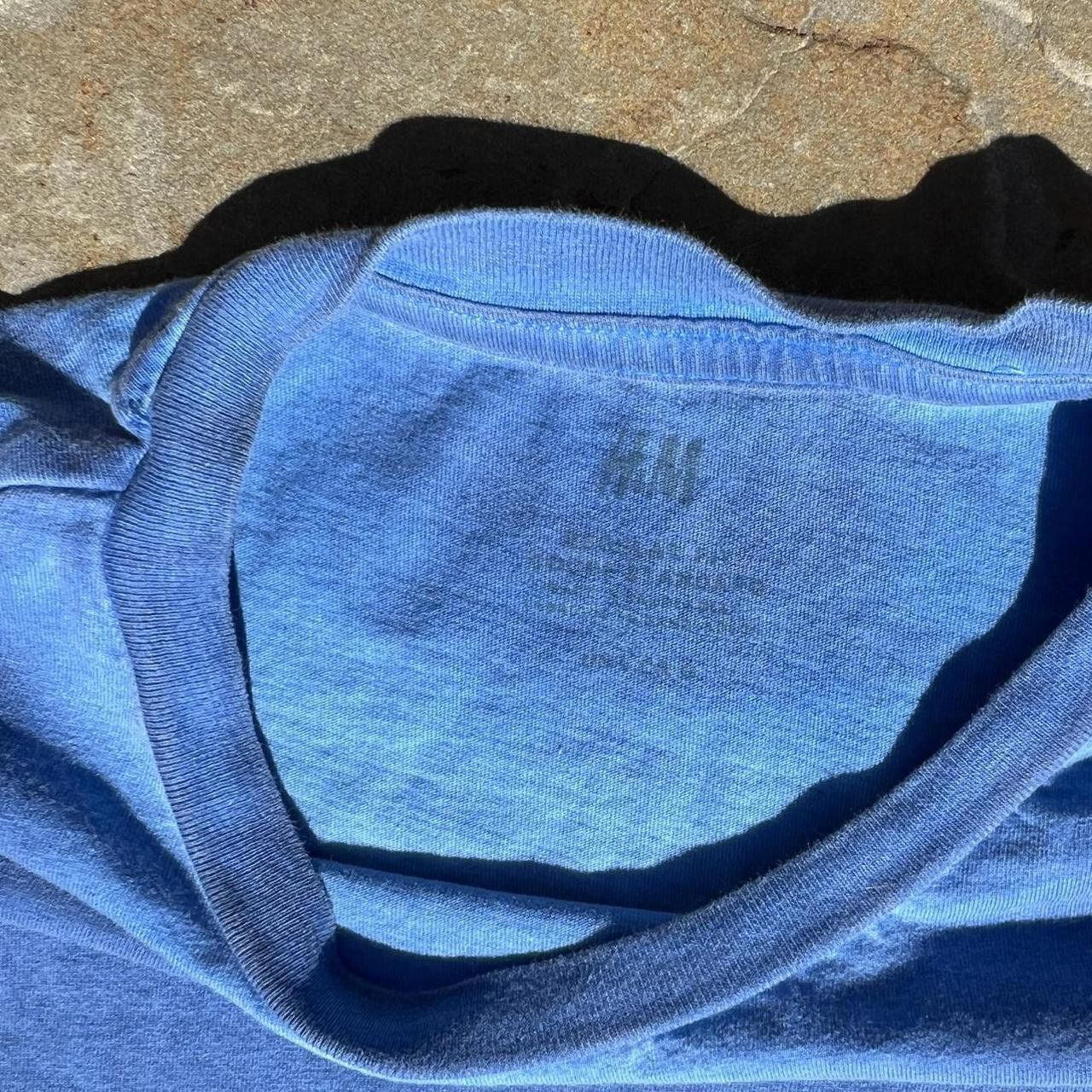H&M Reworked Overdyed Blue Garment Dyed T-Shirt Size US M / EU 48-50 / 2 - 3 Thumbnail